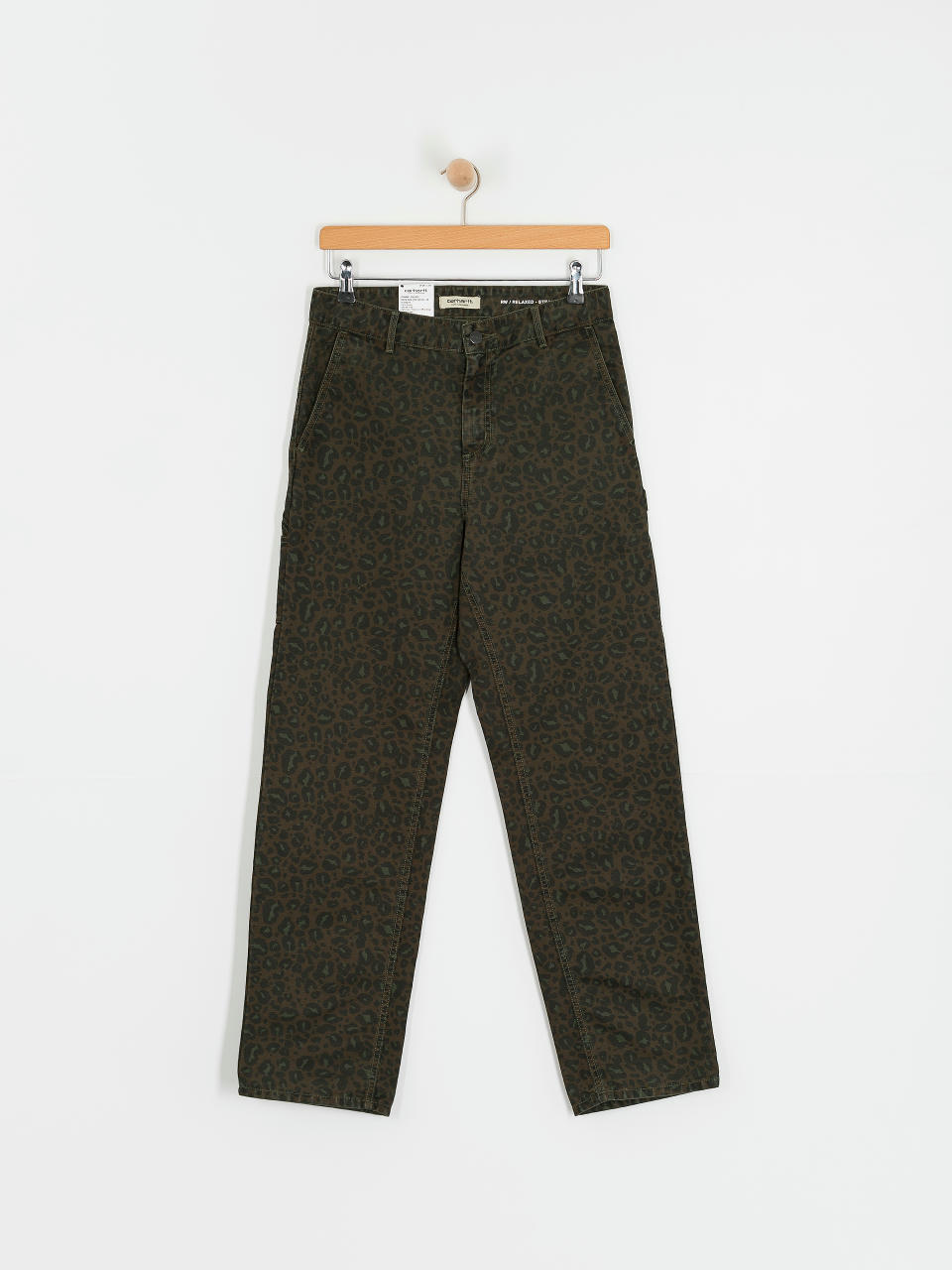 Nohavice Carhartt WIP Leo Pierce Wmn (camo leo/tamarind/office green)