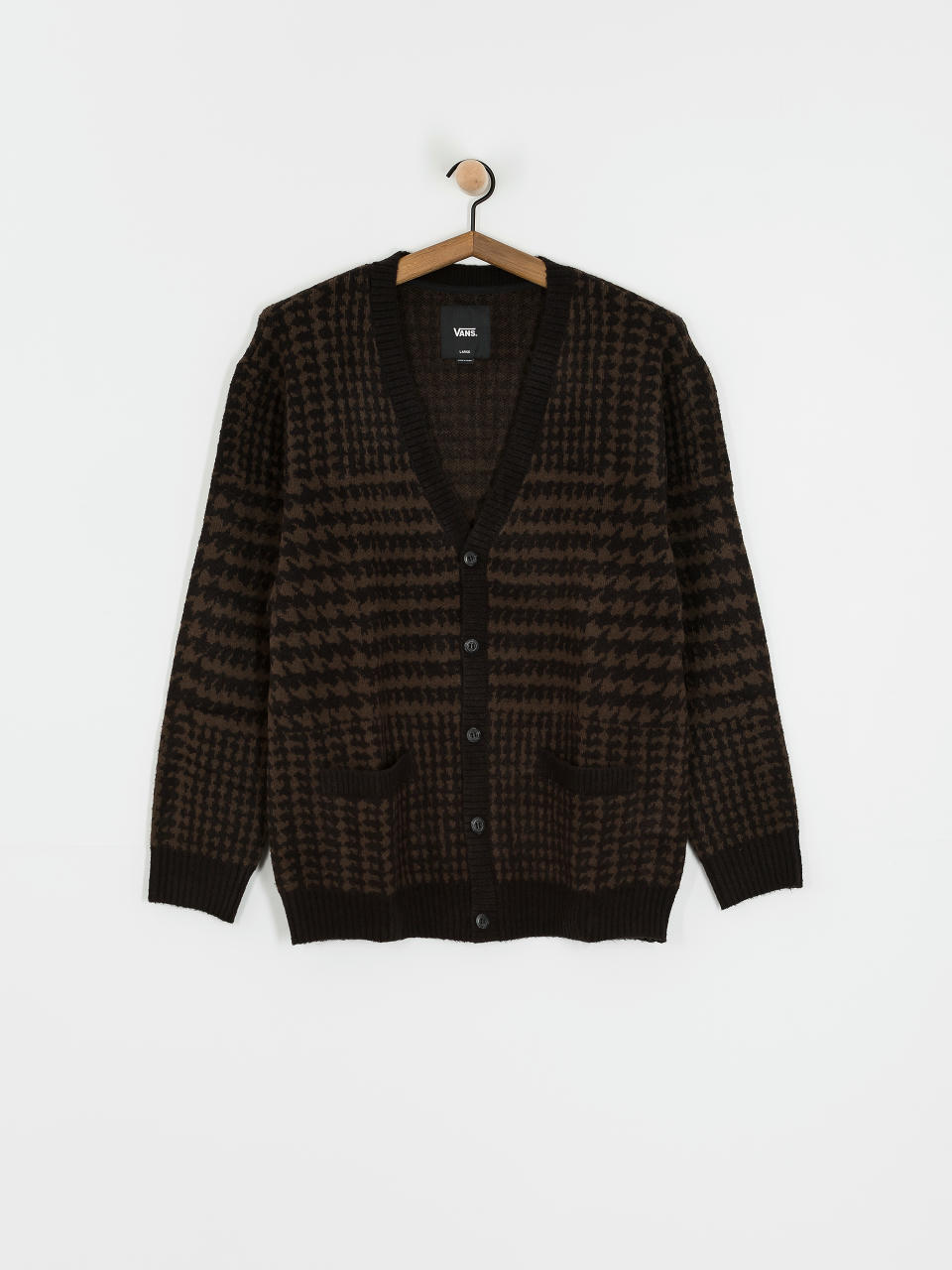 Sveter Vans Houndstooth Cardigan (black/turkish coffee)