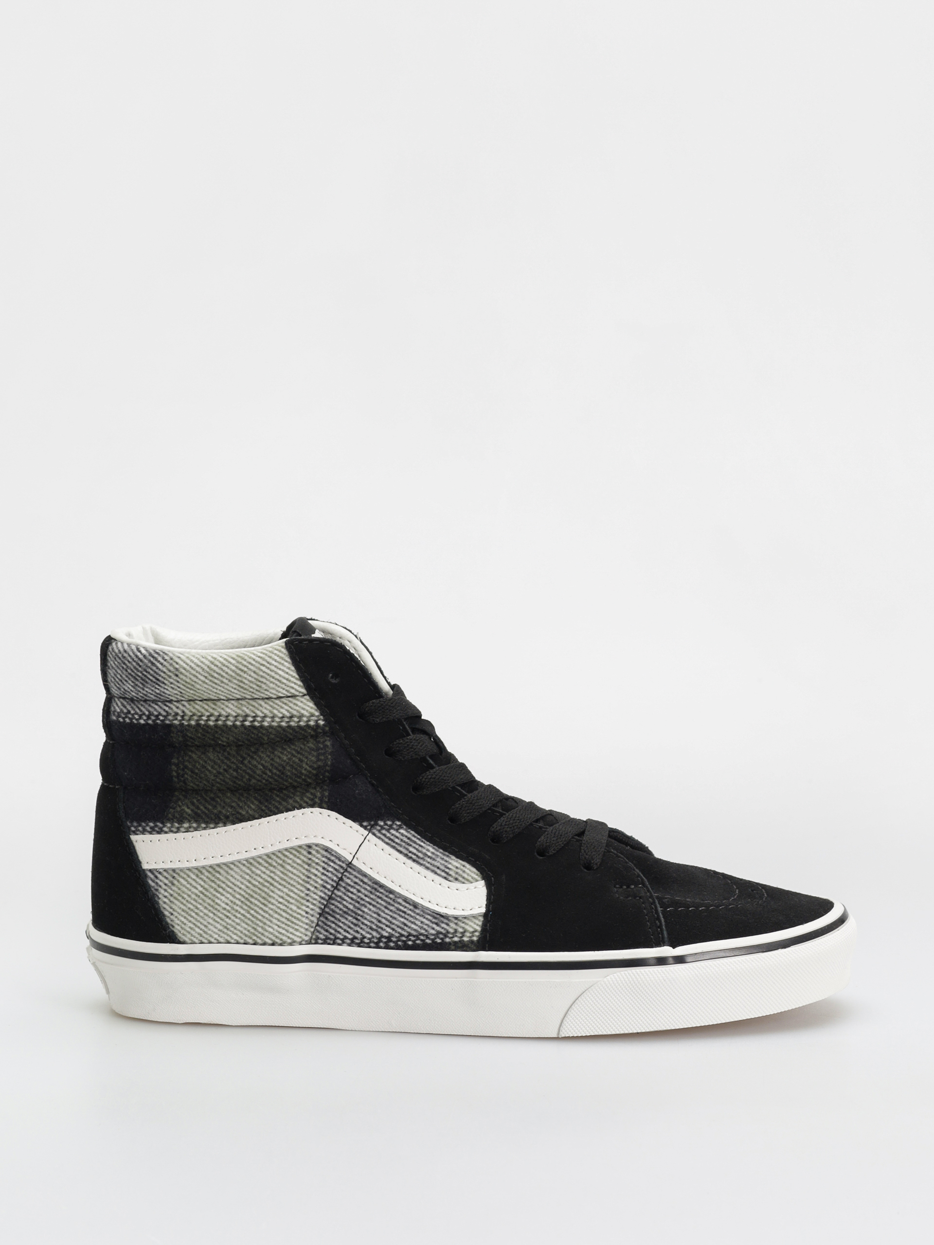 Topu00e1nky Vans Sk8 Hi (brushed plaid olive/black)