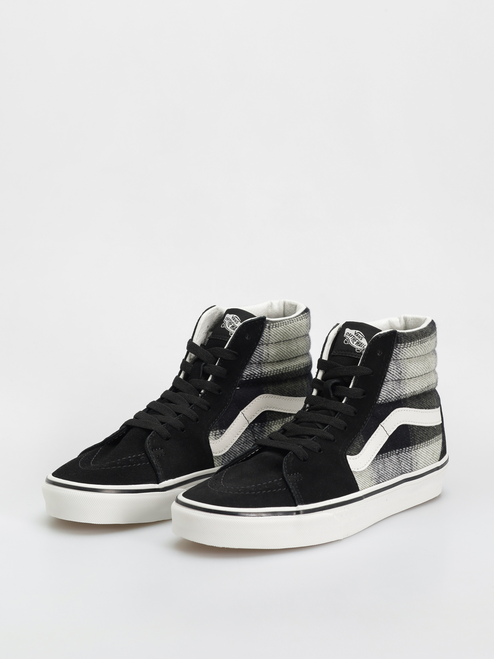 Topánky Vans Sk8 Hi (brushed plaid olive/black)