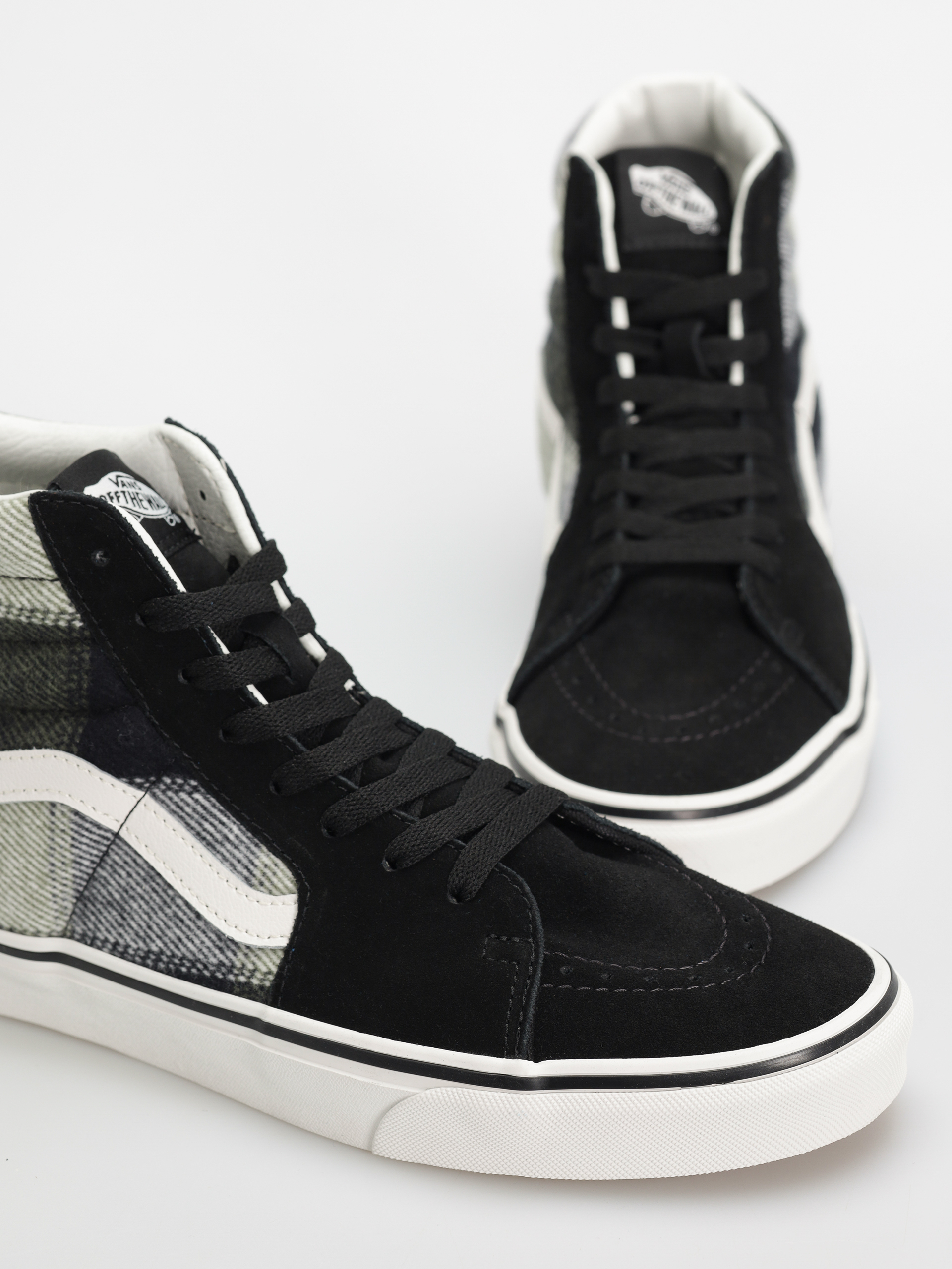 Topánky Vans Sk8 Hi (brushed plaid olive/black)