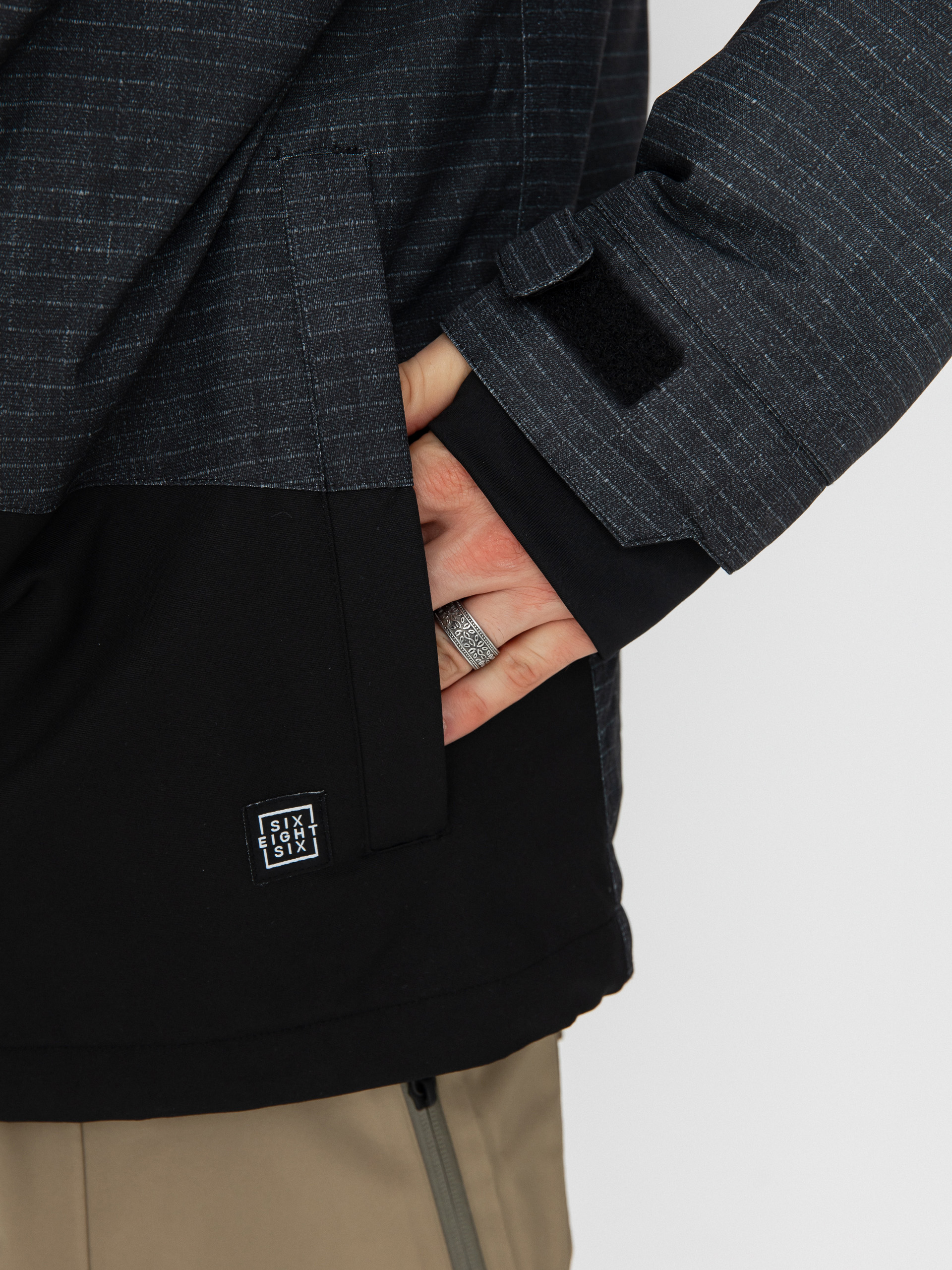 Pánska Snowboardová bunda 686 Geo Insulated (black ripstop colorblock)