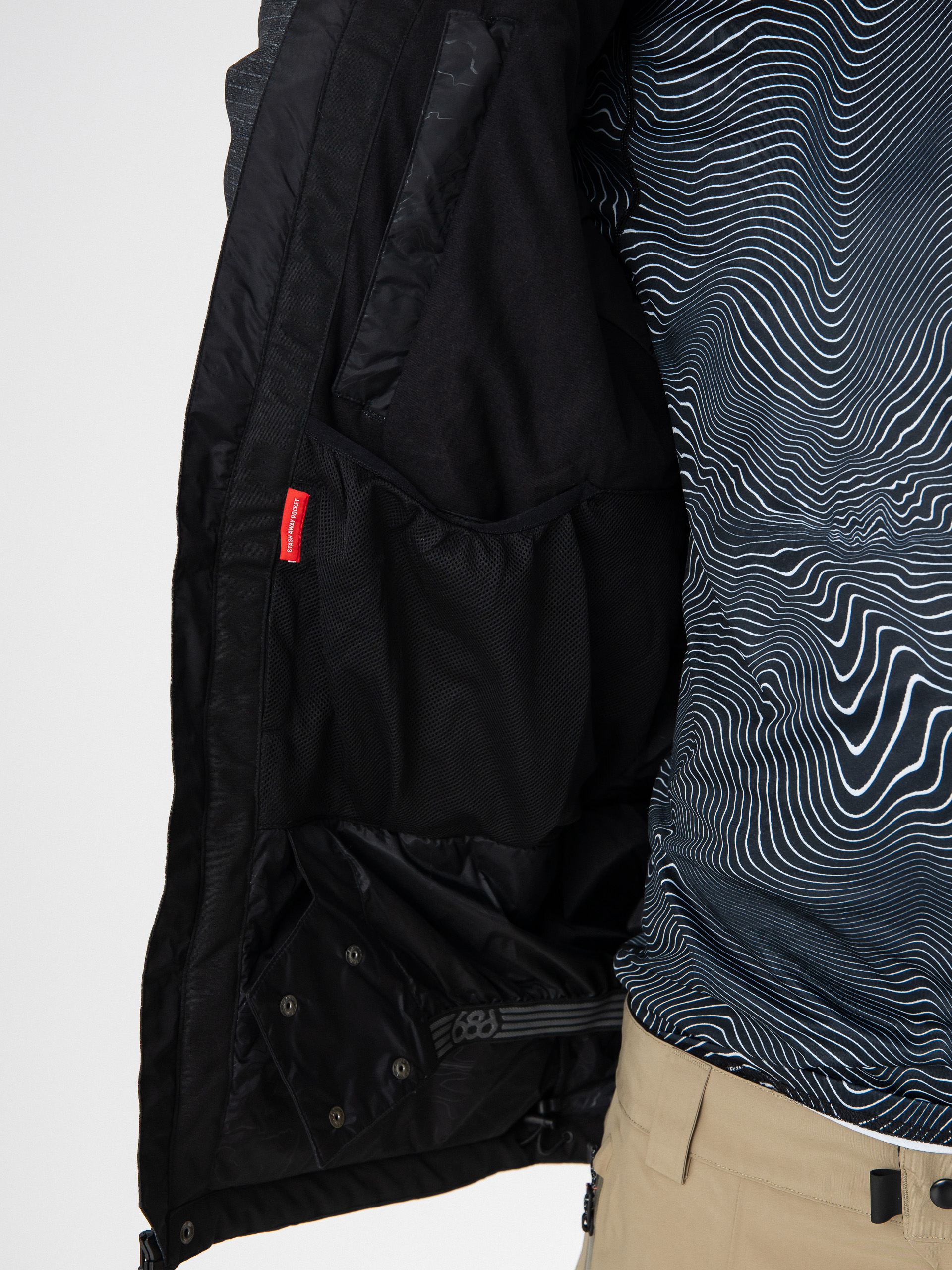 Pánska Snowboardová bunda 686 Geo Insulated (black ripstop colorblock)