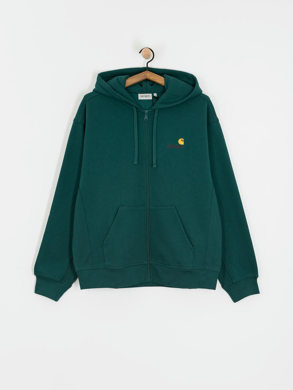 Mikina s kapucňou Carhartt WIP American Script ZHD (malachite)