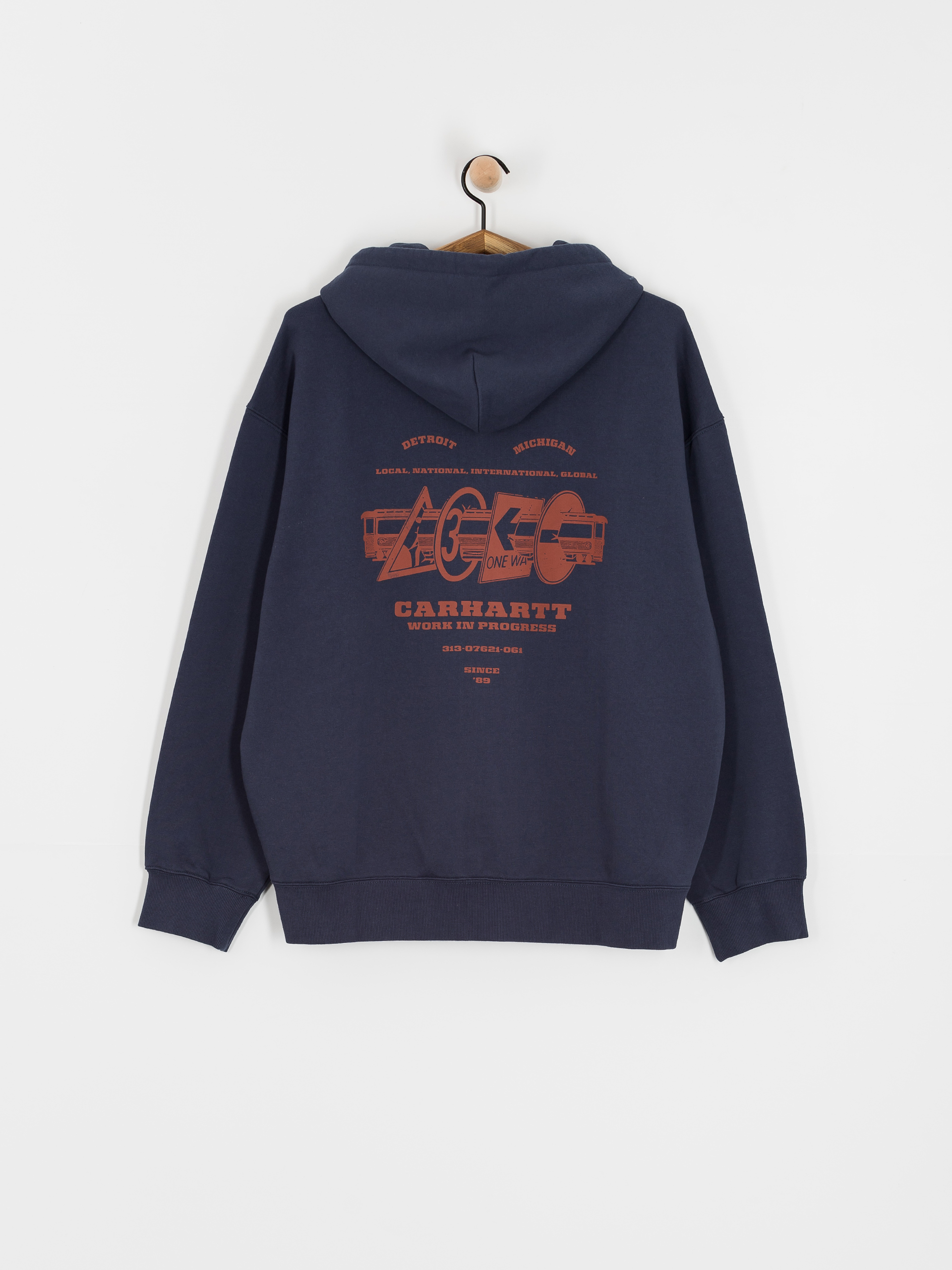 Mikina s kapucňou Carhartt WIP Runaway ZHD (blue/vermillion)