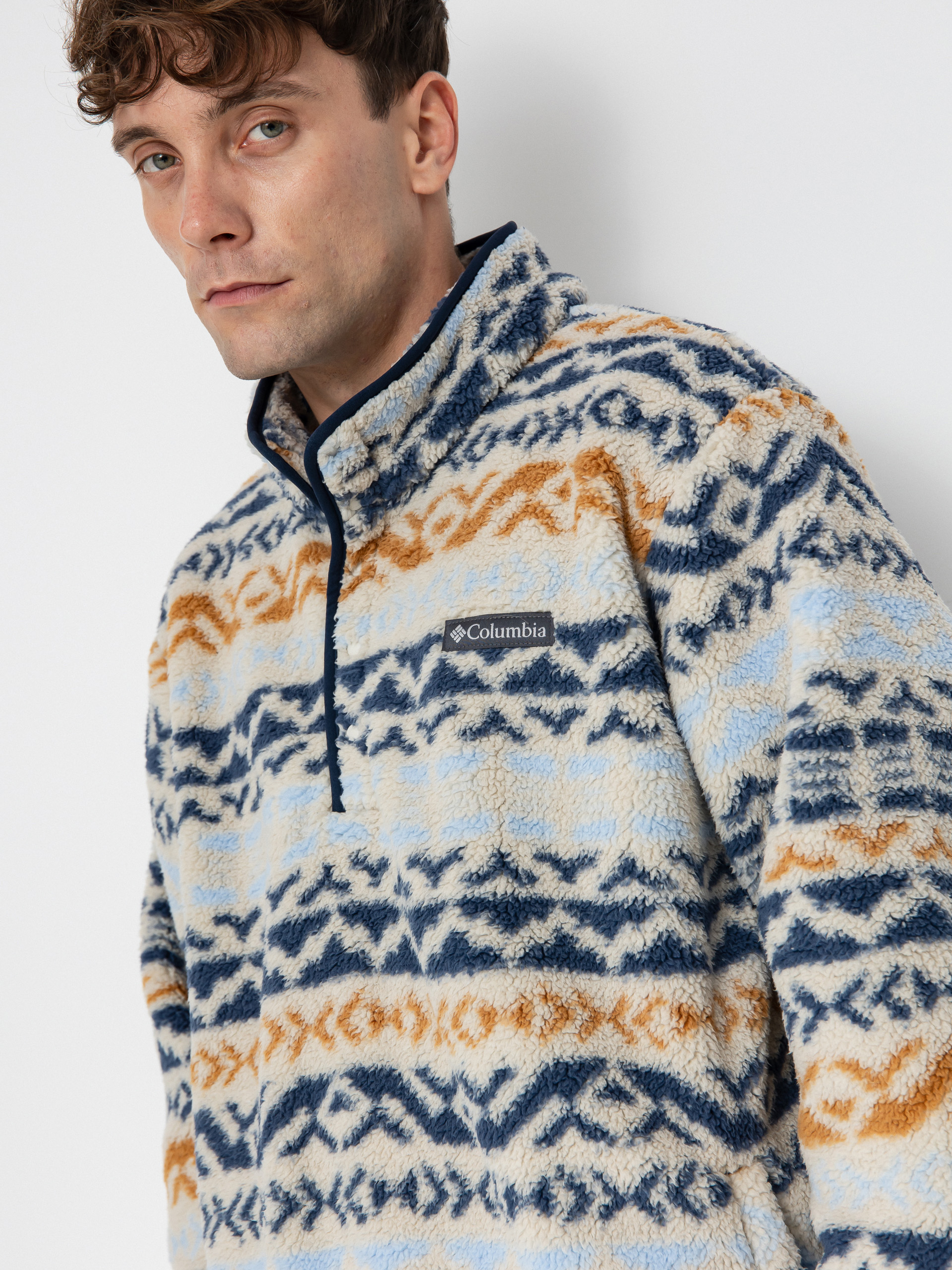 Pánsky Flísová mikina Columbia Rugged Ridge Half Snap (dark stone dar)