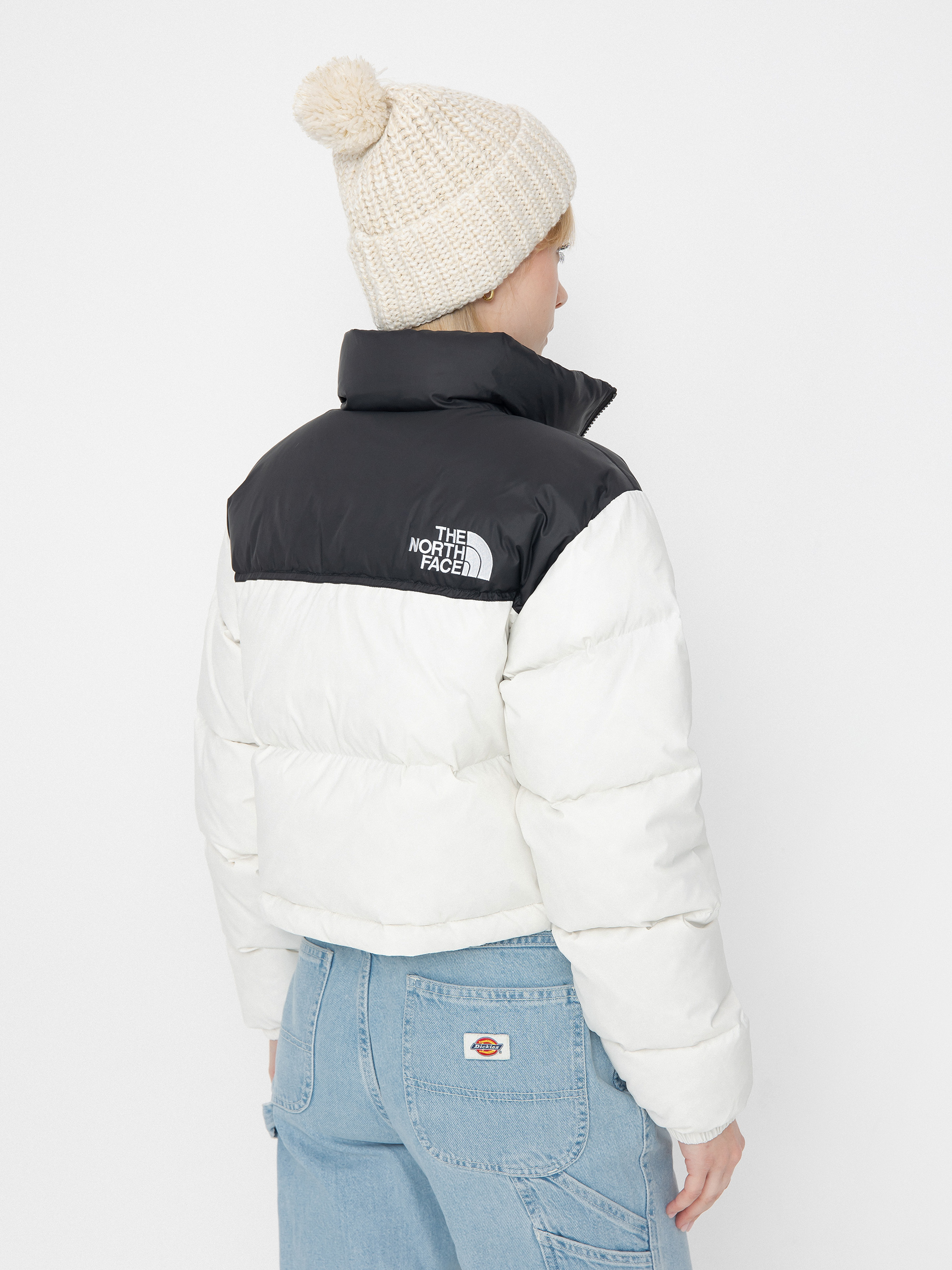 Bunda The North Face Nuptse Short Wmn (white dune/tnf black)