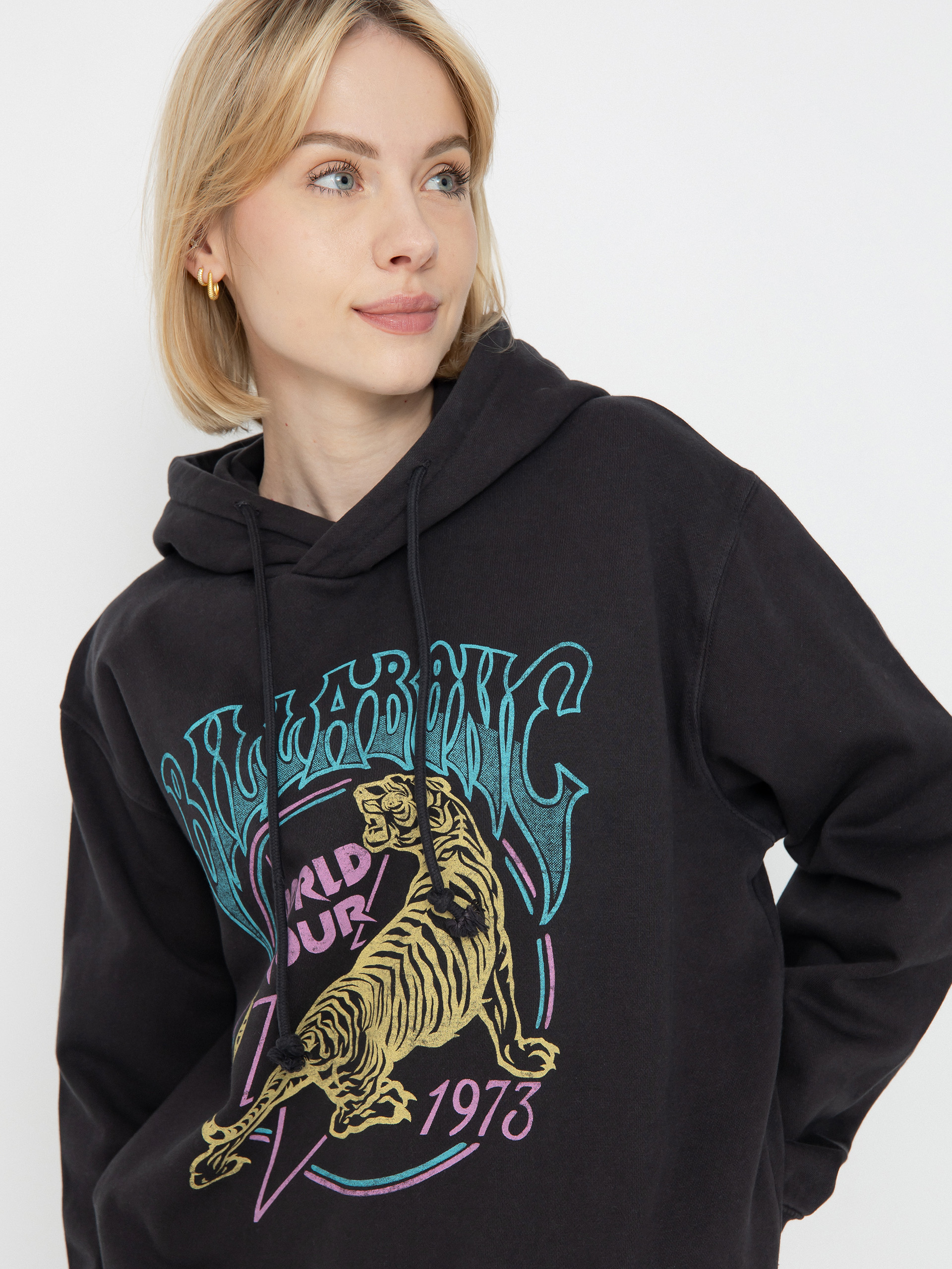 Mikina s kapucňou Billabong Tiger Tour HD Wmn (off black)