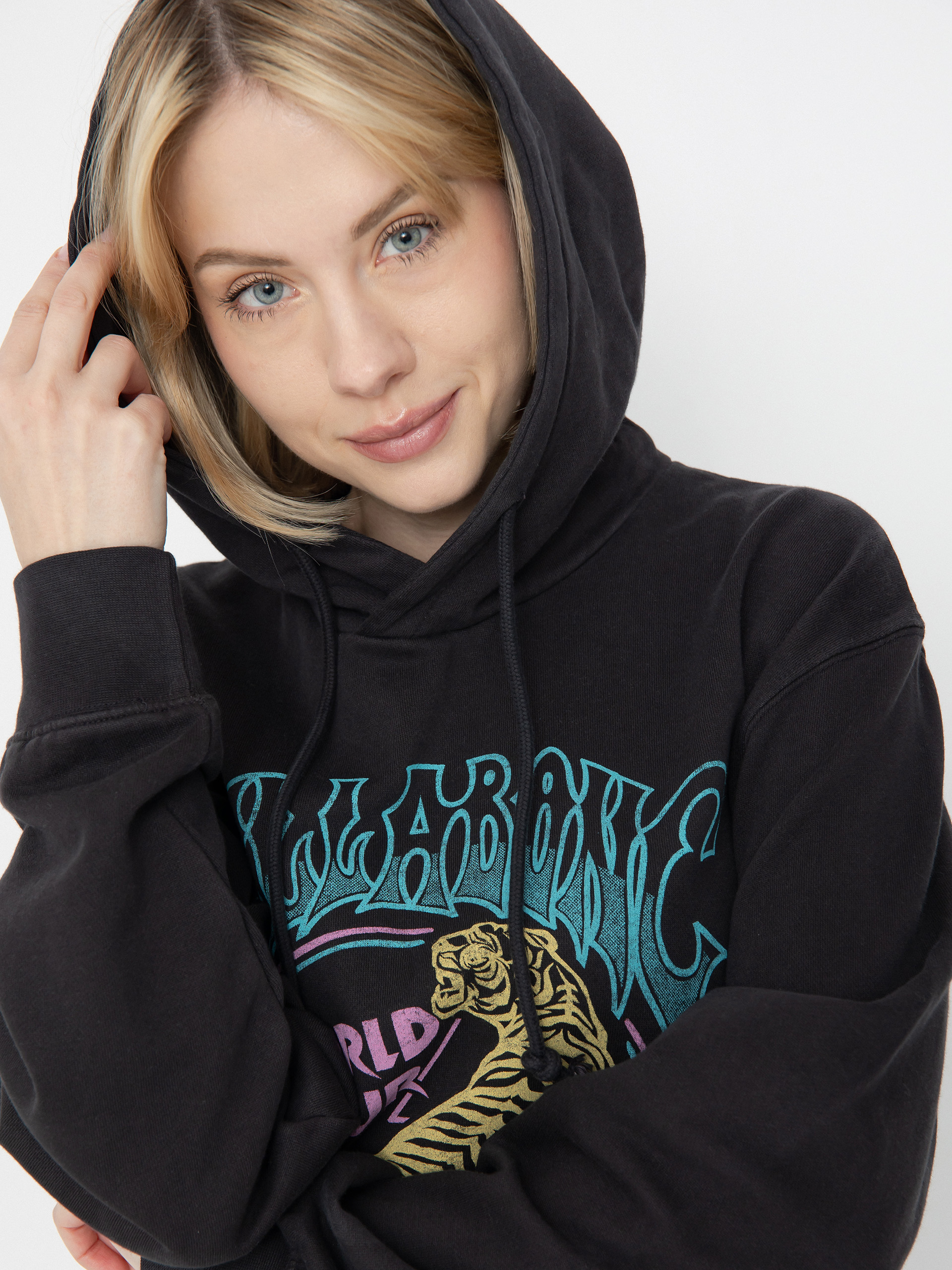 Mikina s kapucňou Billabong Tiger Tour HD Wmn (off black)