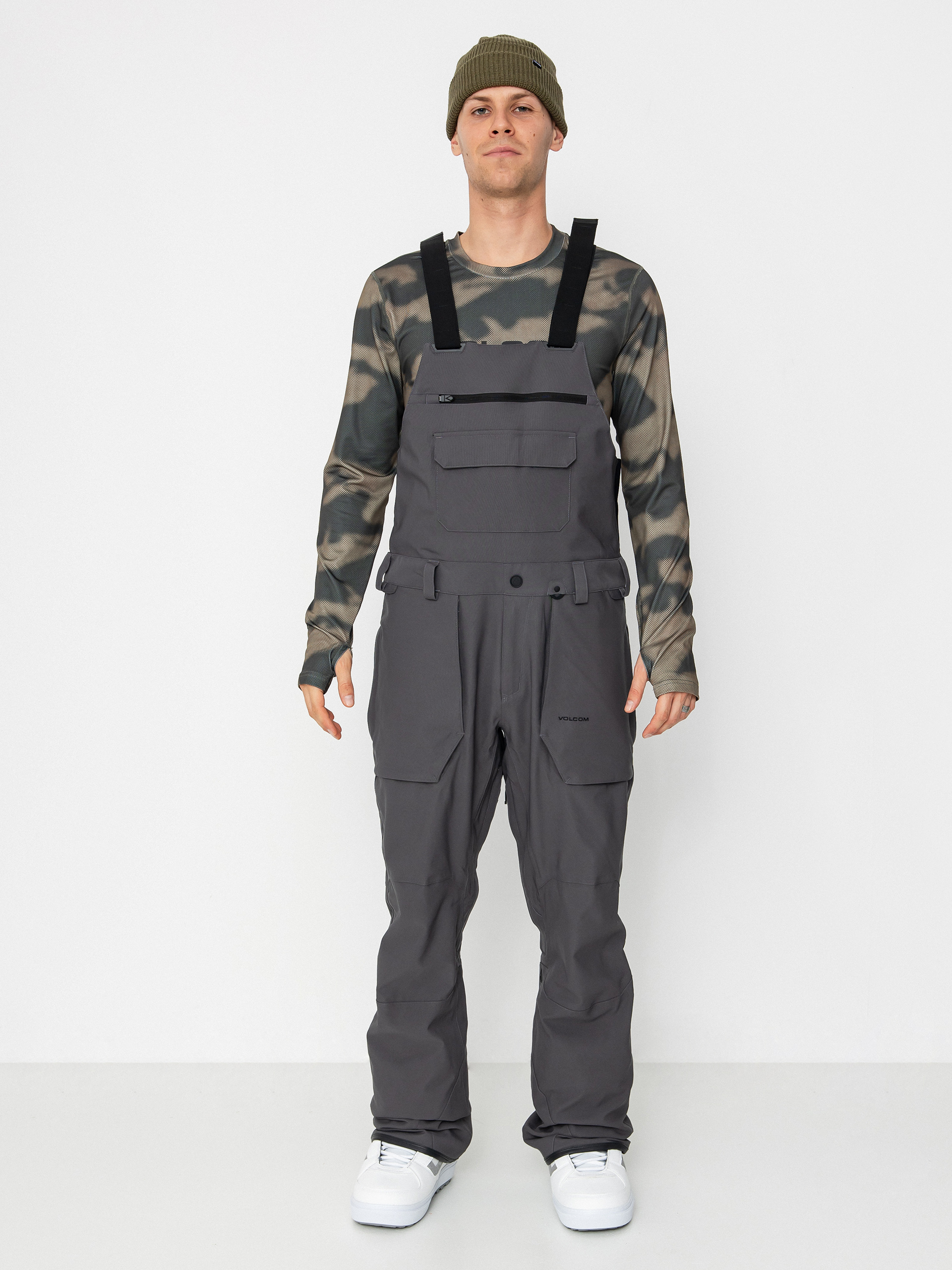 Pánske Snowboardové nohavice Volcom Roan Bib Overall (charcoal)