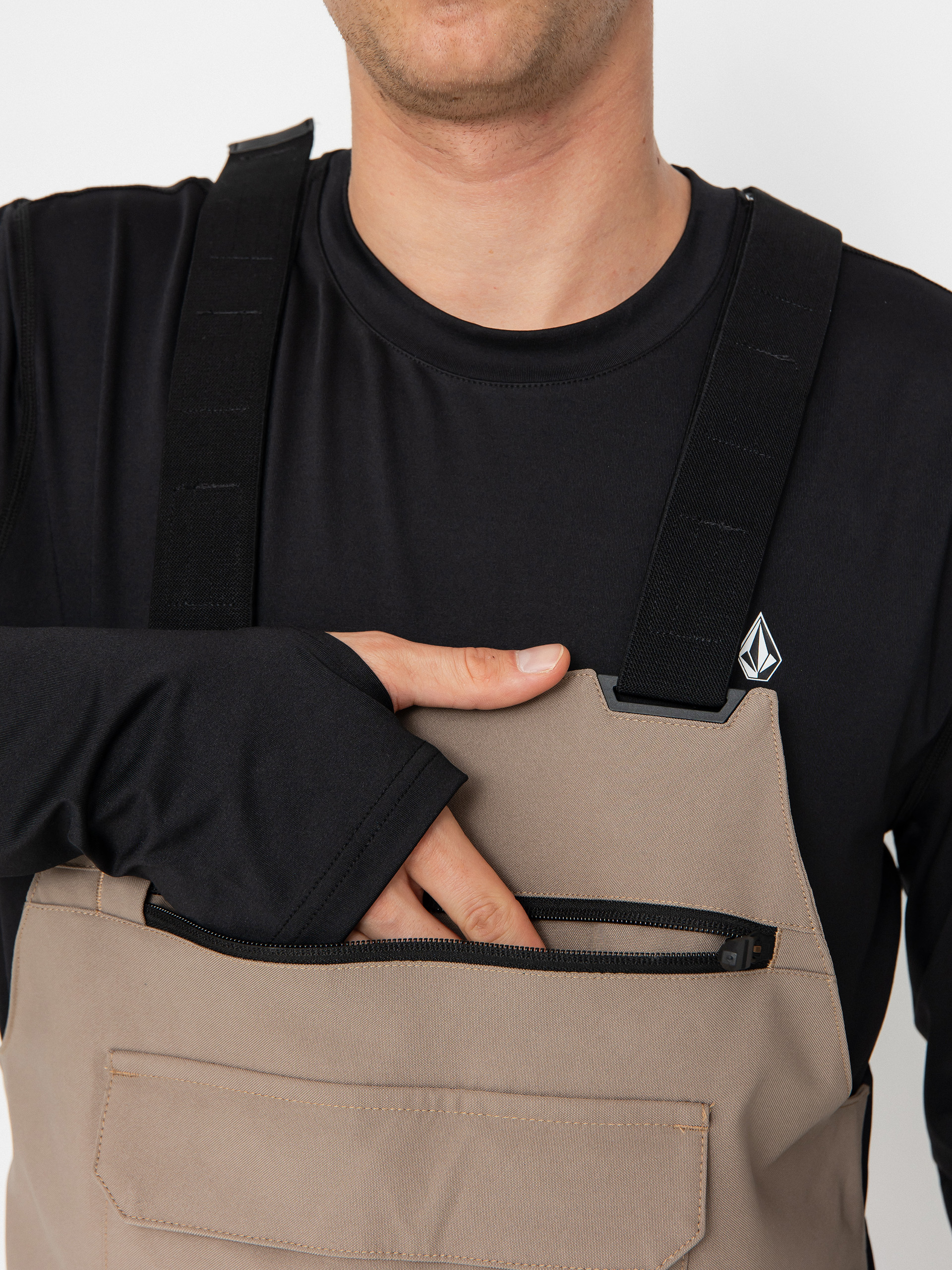 Pánske Snowboardové nohavice Volcom Roan Bib Overall (chestnut brown)