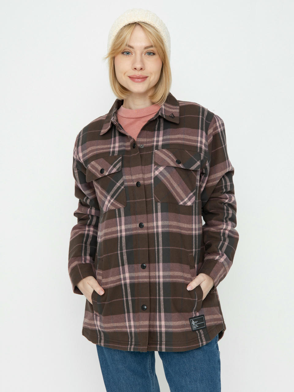 Dámska Snowboardová bunda Volcom Ins Riding Flannel (dusty lavender)