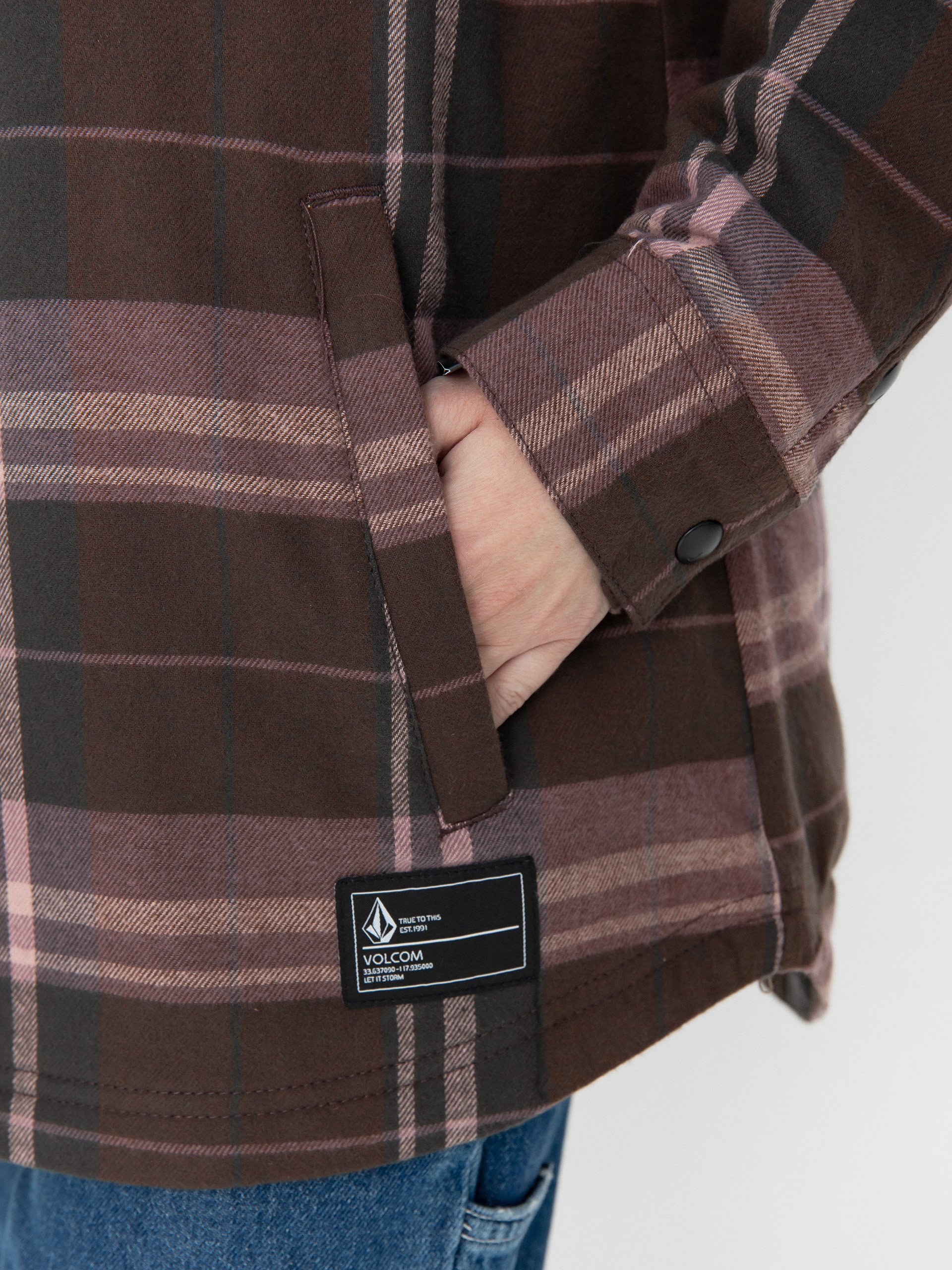 Dámska Snowboardová bunda Volcom Ins Riding Flannel (dusty lavender)