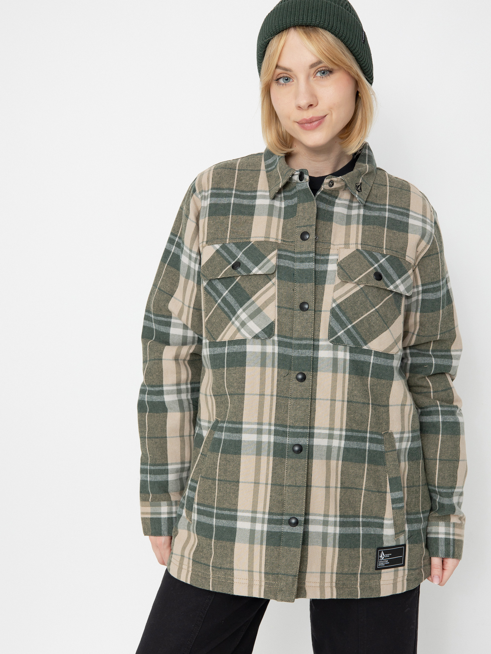 Snowboardovu00e1 bunda Volcom Ins Riding Flannel Wmn (sand)