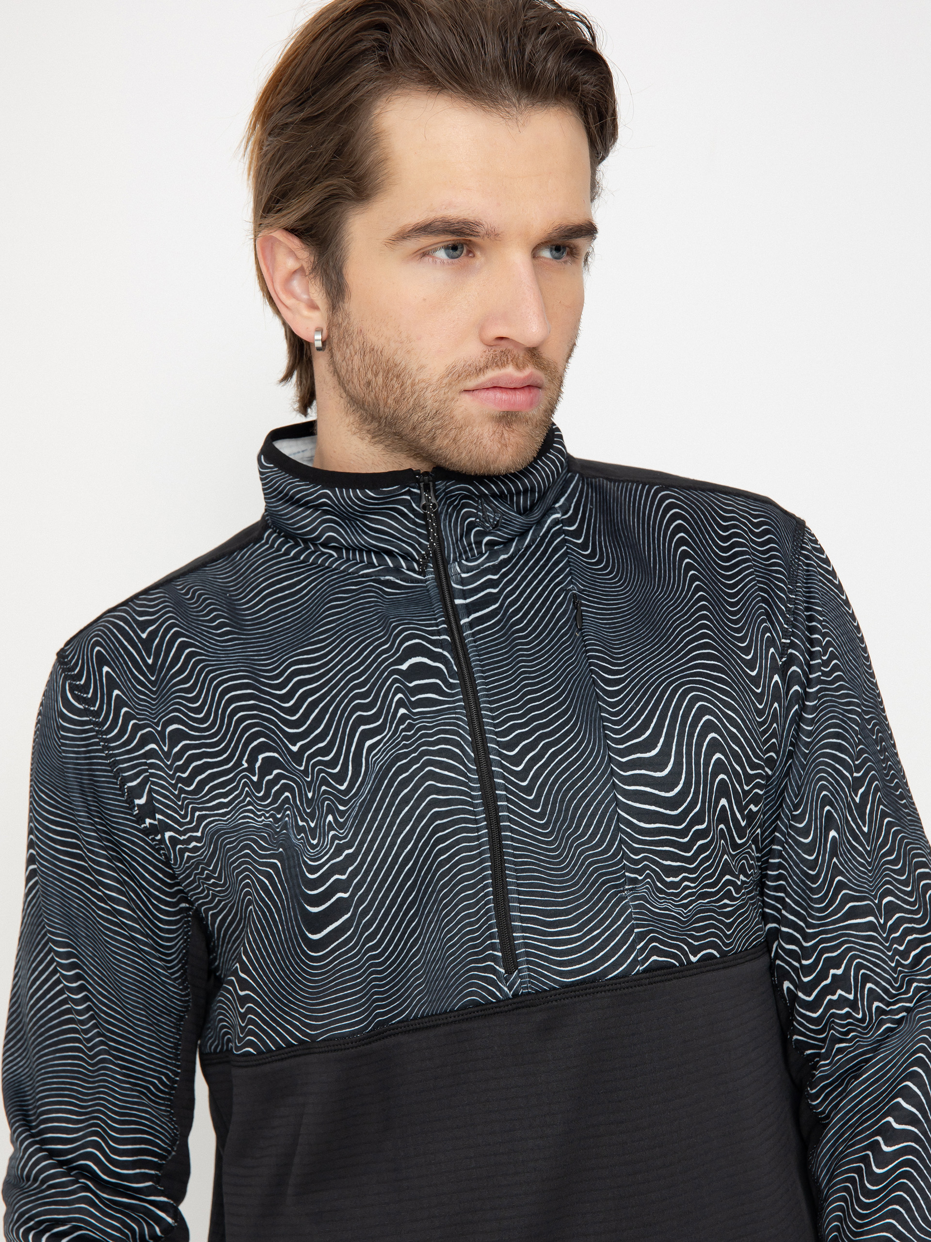 Pánska Termomikina  Volcom Gridlock Mock Neck (black print)