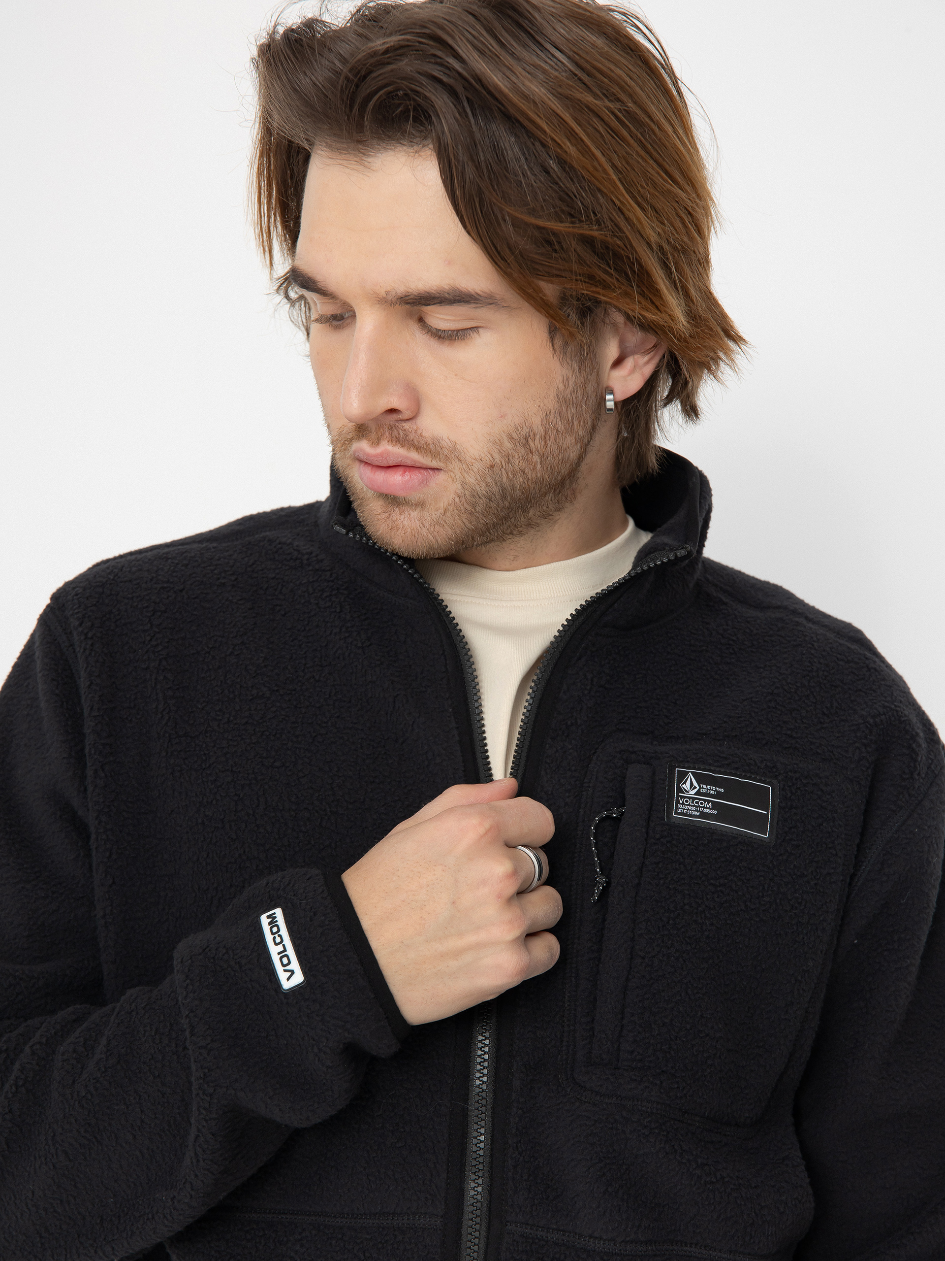 Pánska Termomikina  Volcom Fleecer Full Zip (black)