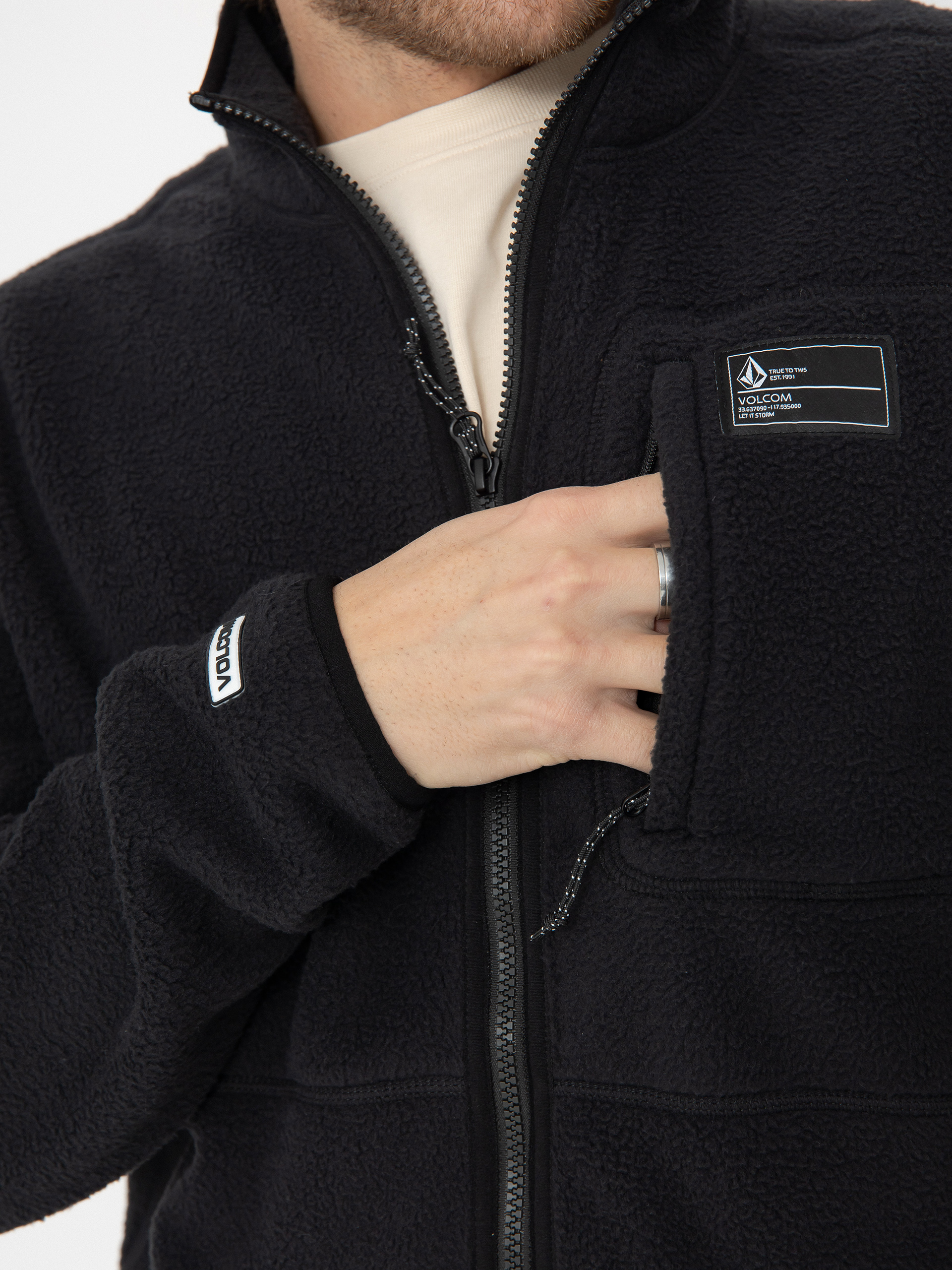 Pánska Termomikina  Volcom Fleecer Full Zip (black)