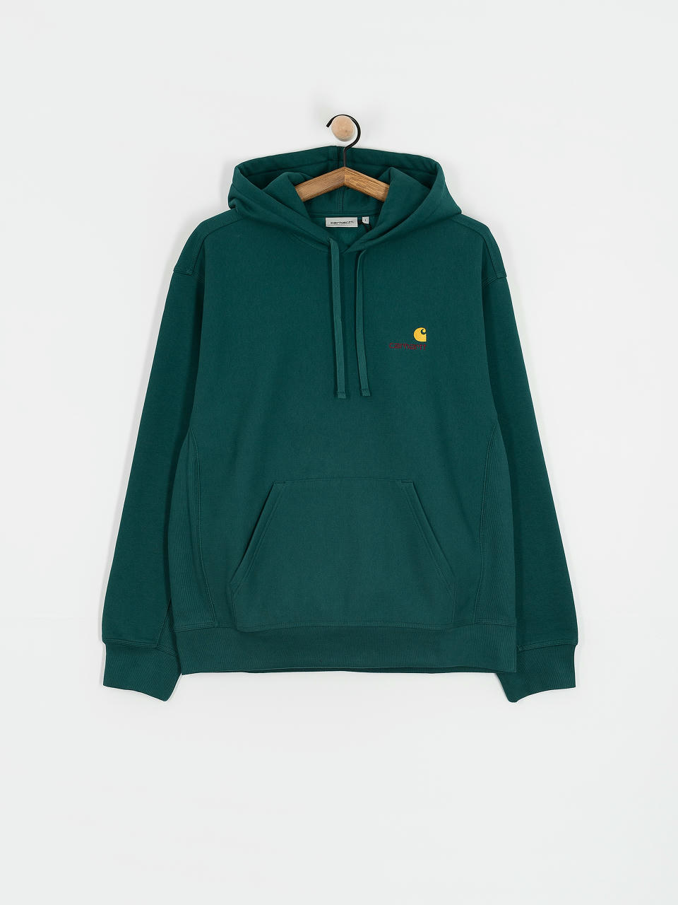 Mikina s kapucňou Carhartt WIP American Script HD (malachite)