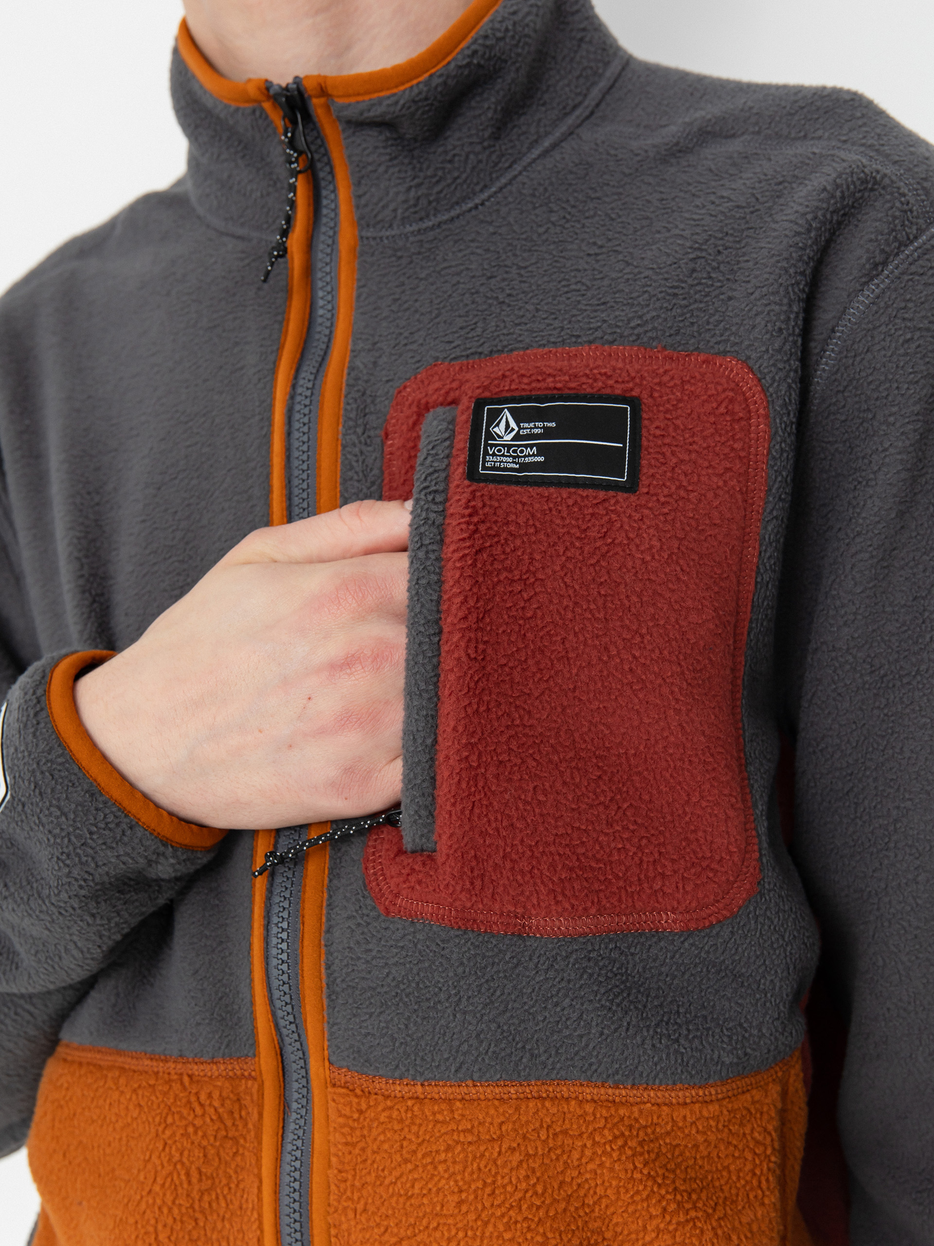 Pánska Termomikina  Volcom Fleecer Full Zip (charcoal)