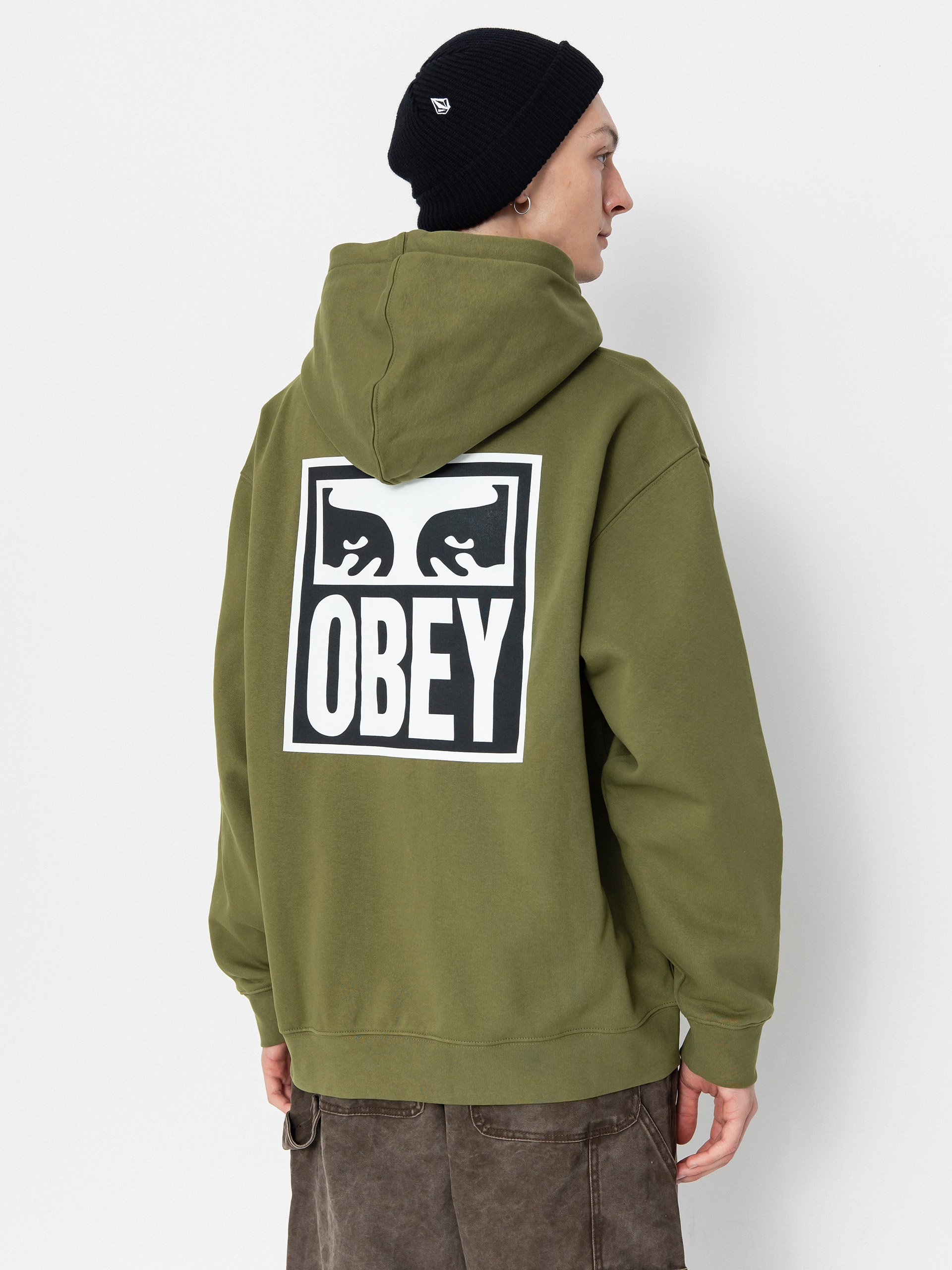 Mikina s kapucňou OBEY Eyes Icon HD (moss green)