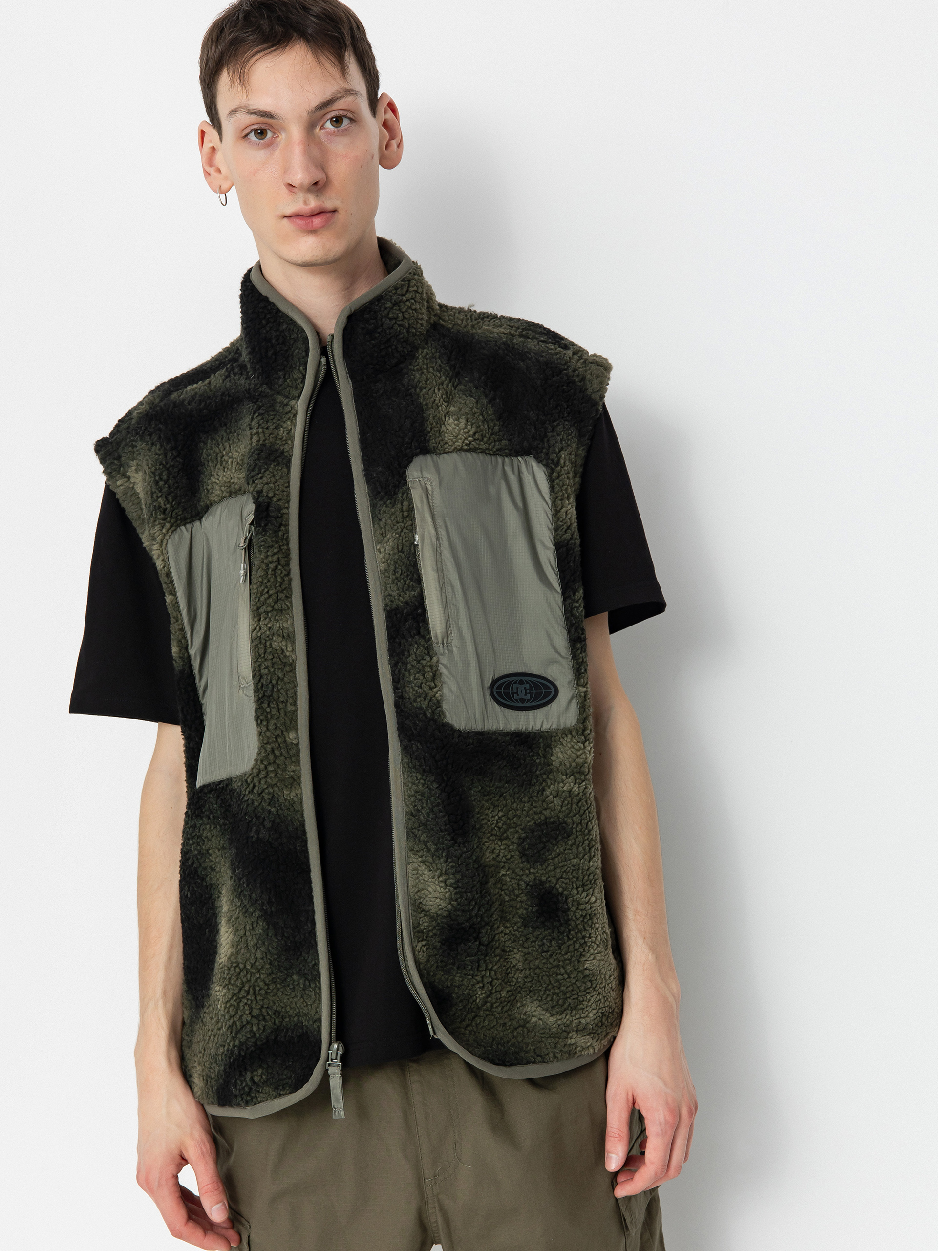 Pánsky Flísová mikina DC Traverse (olive overspray prnt)