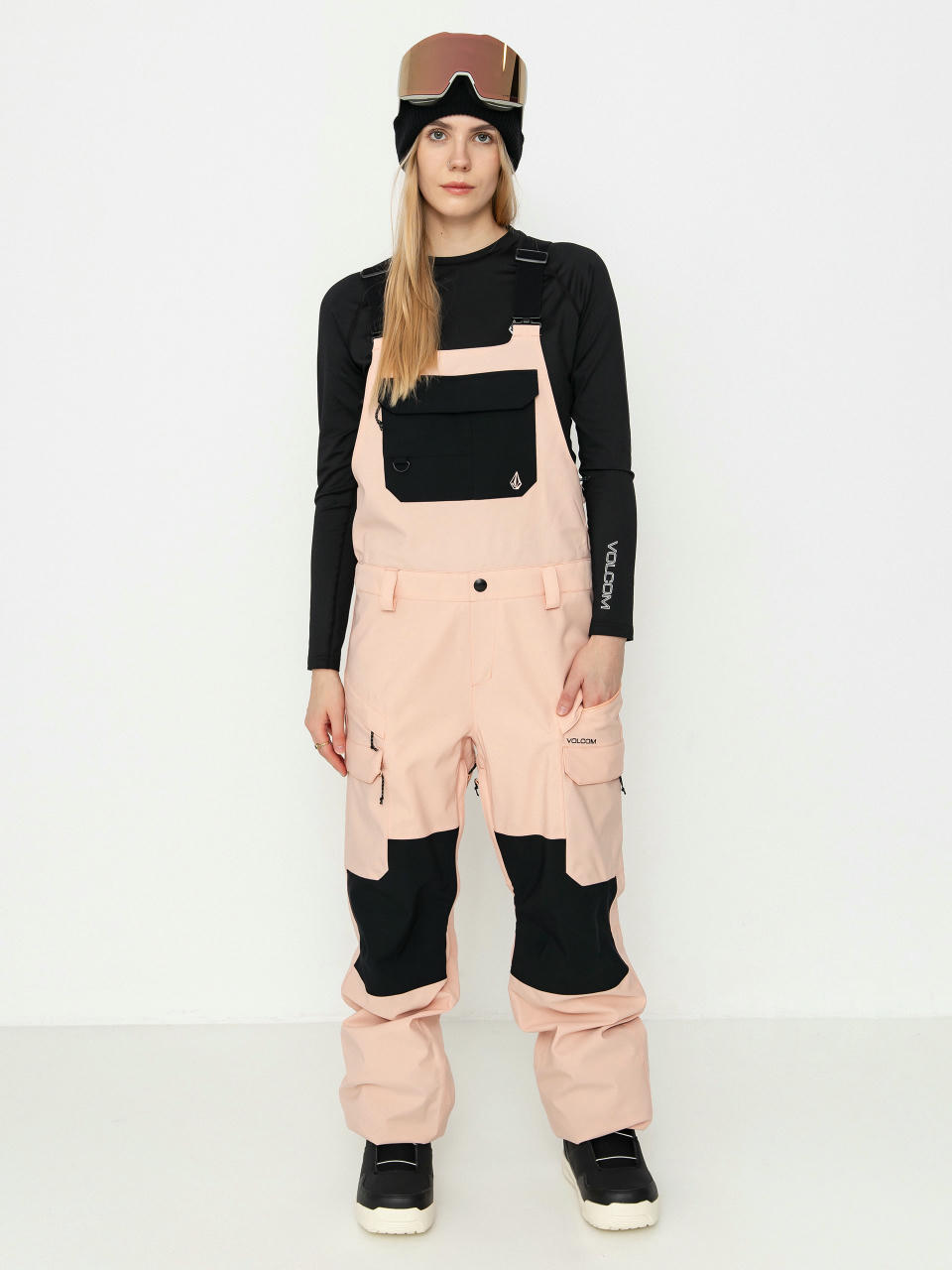 Dámske Snowboardové nohavice Volcom Creston 3D Stretch Bib Overall (coral haze)