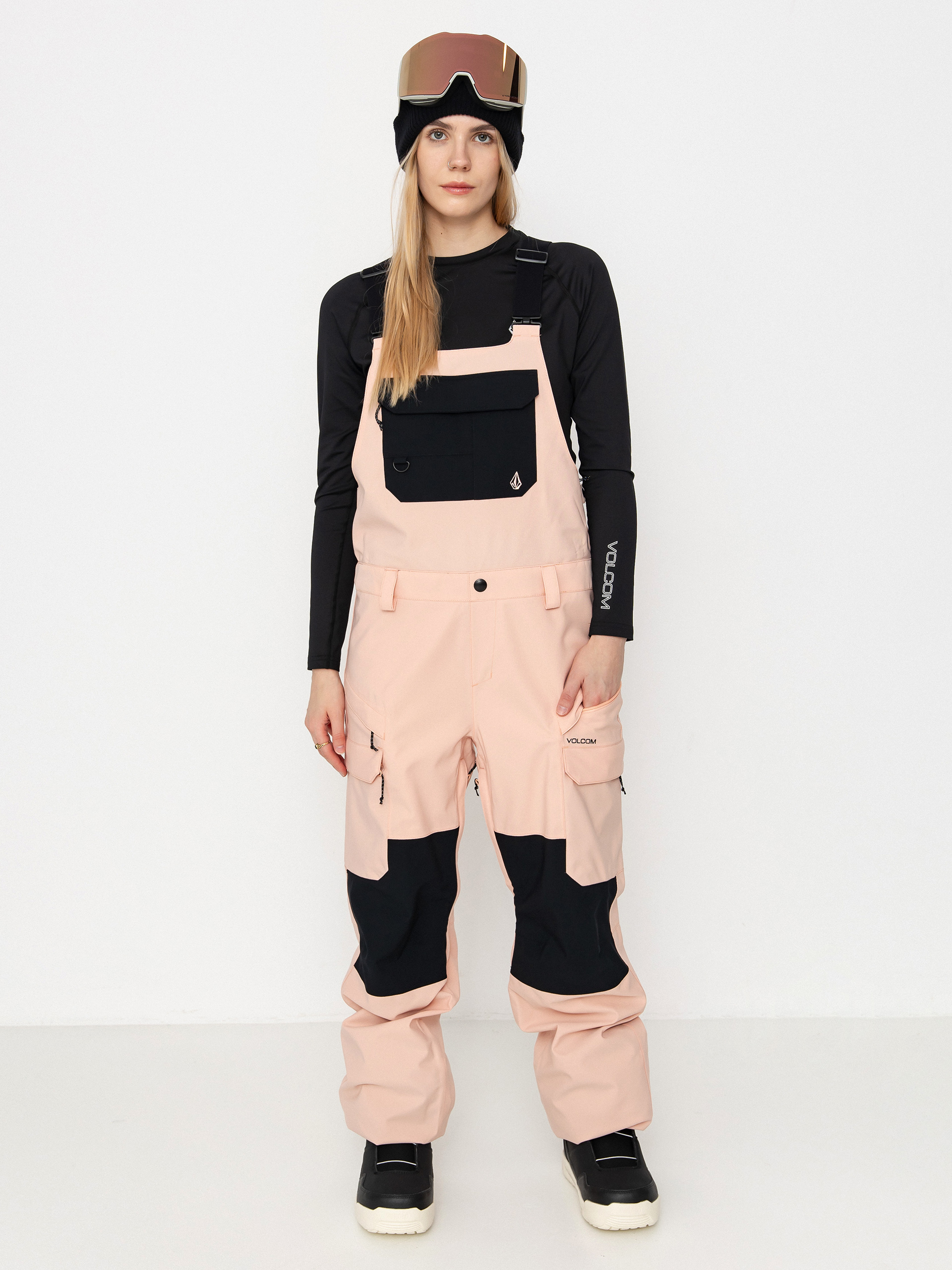 Snowboardové nohavice Volcom Creston 3D Stretch Bib Overall Wmn (coral haze)