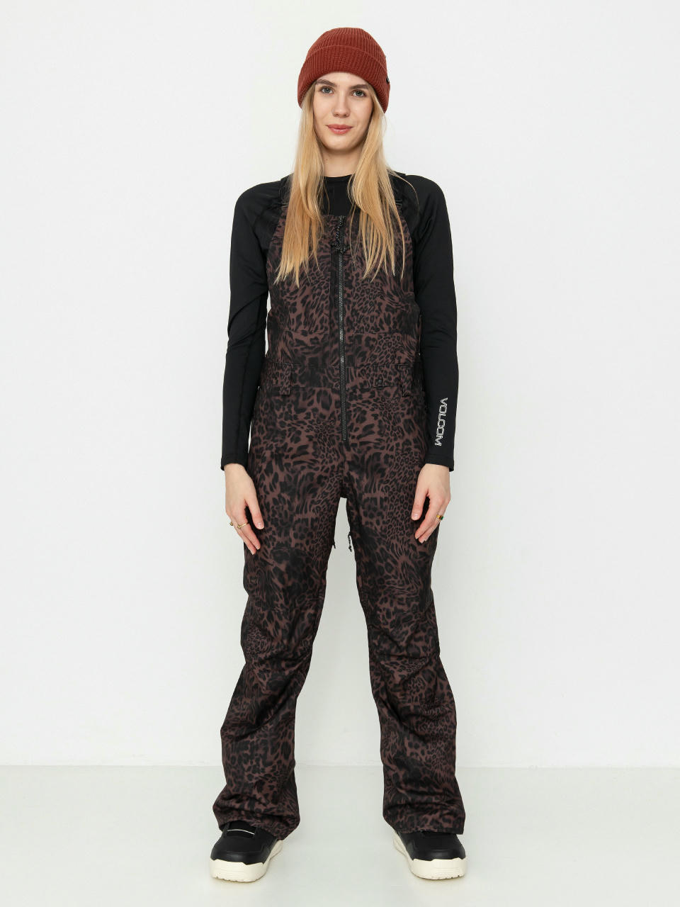 Dámske Snowboardové nohavice Volcom Swift Bib Overall (leopard)