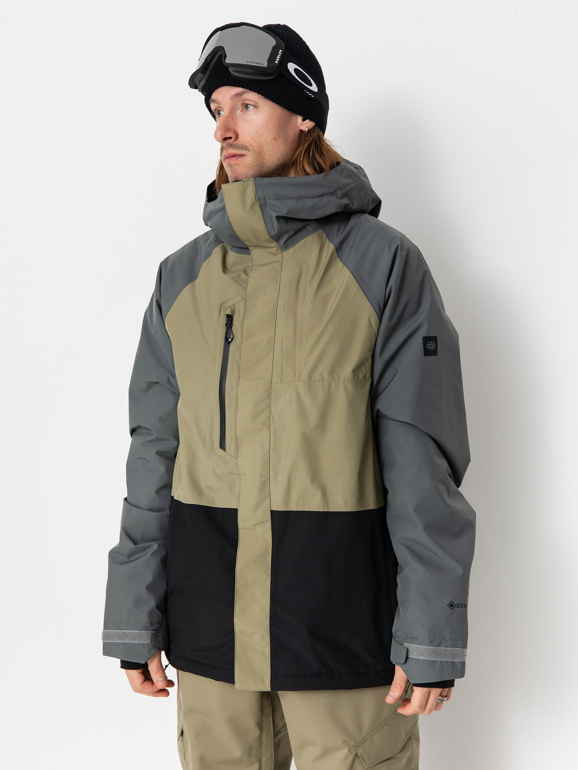Pánska Snowboardová bunda 686 Gore Tex Core Inslulated (rhino grey colorblock)