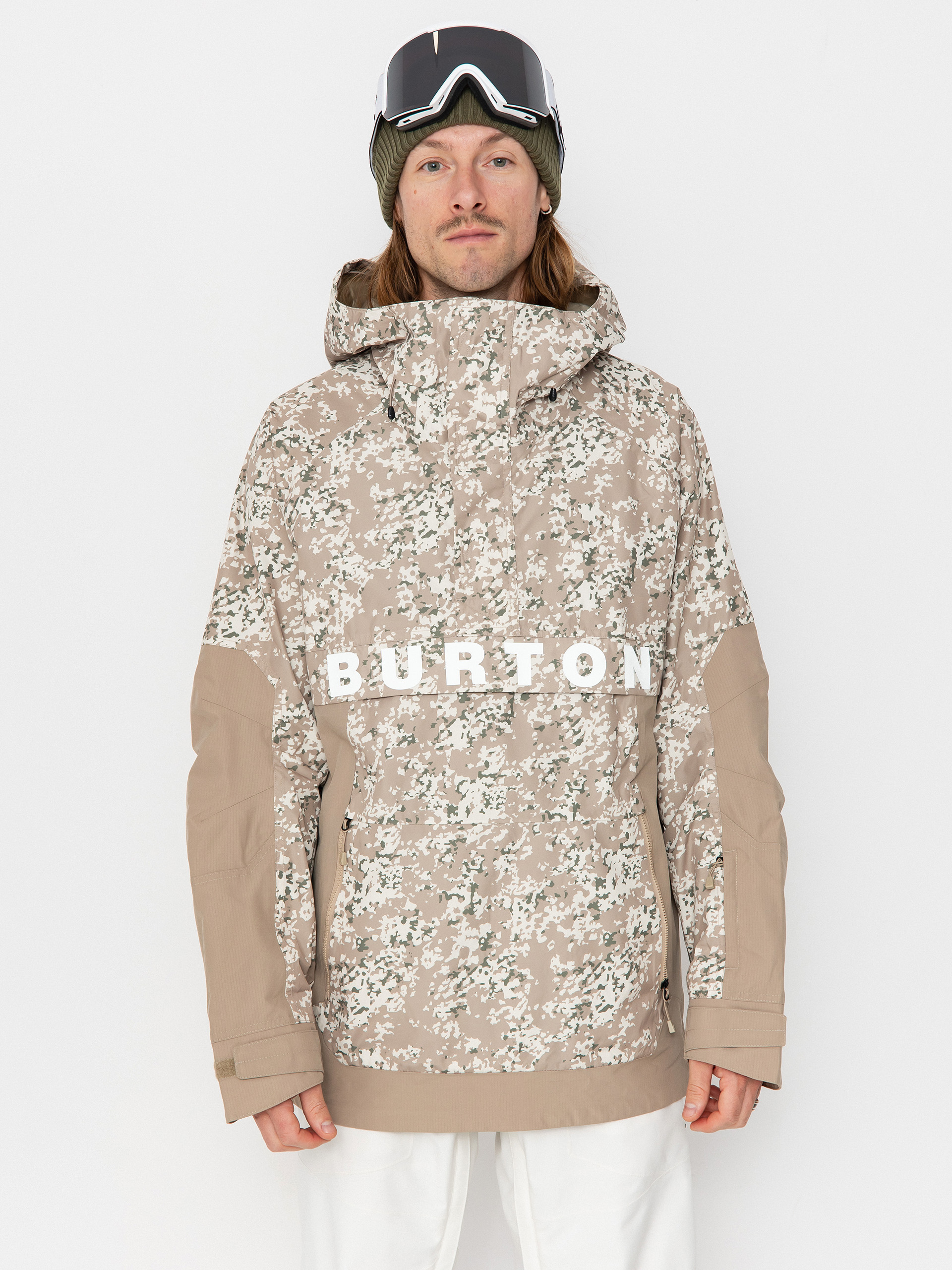 Snowboardová bunda Burton Frostner Anorak (snowfall camo/summit taupe)