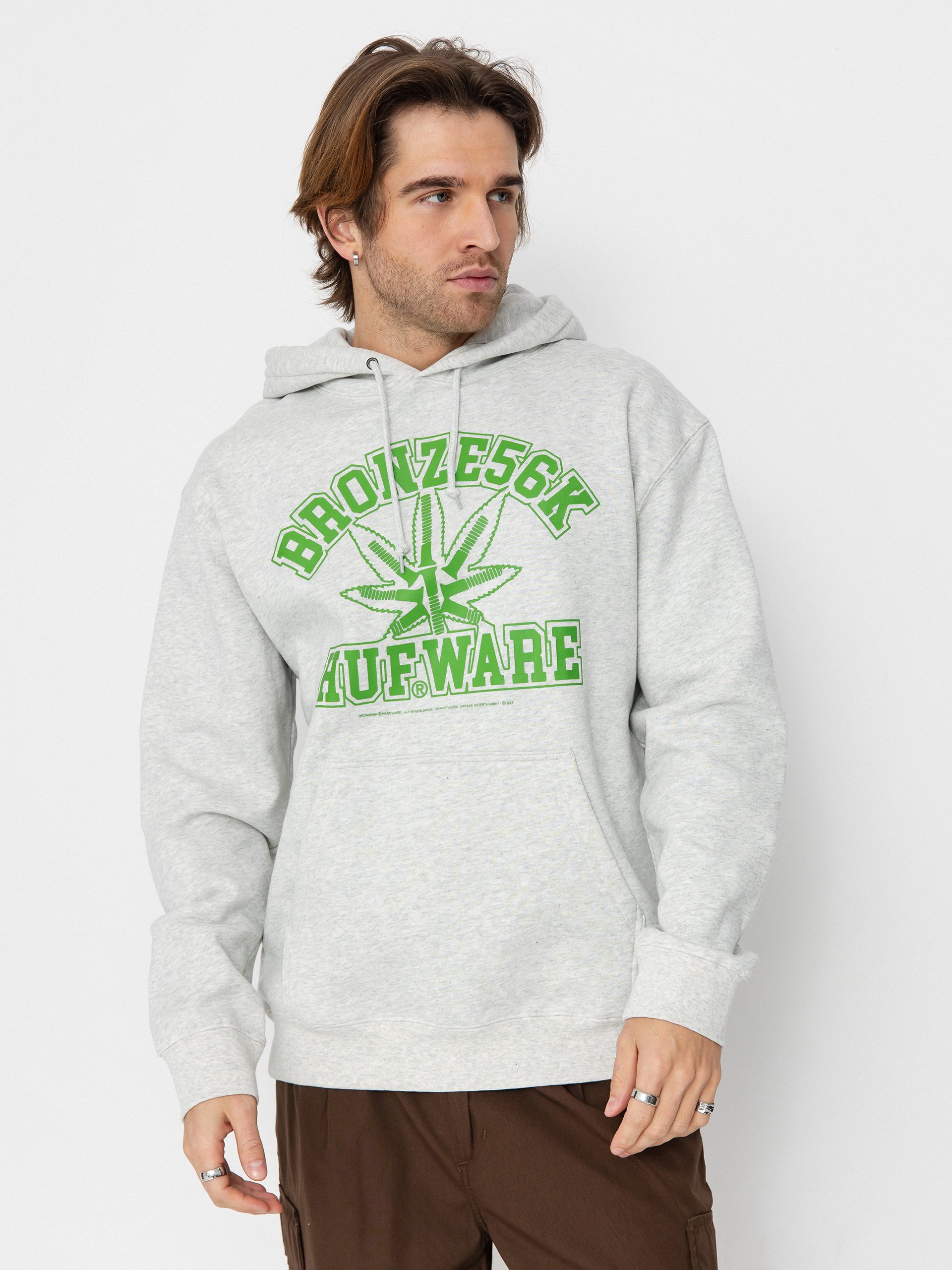 Mikina s kapucu0148ou HUF X Bronze Plantware HD (ash)