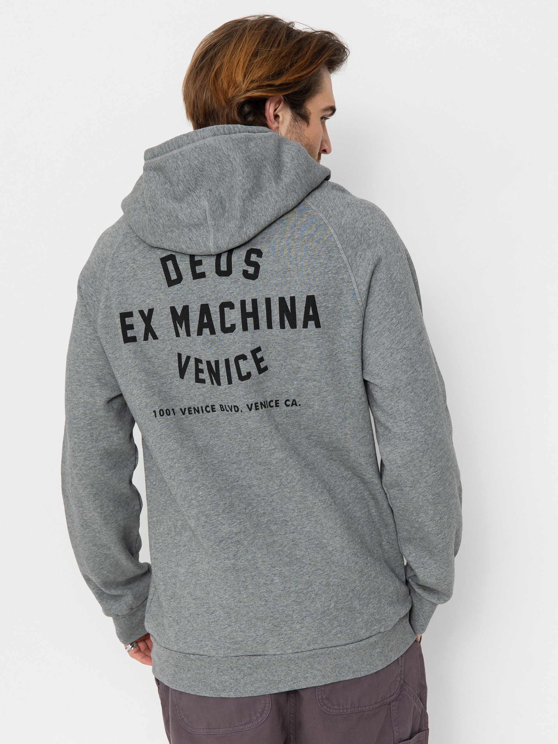 Mikina s kapucňou Deus Ex Machina Venice Address HD (grey marle)