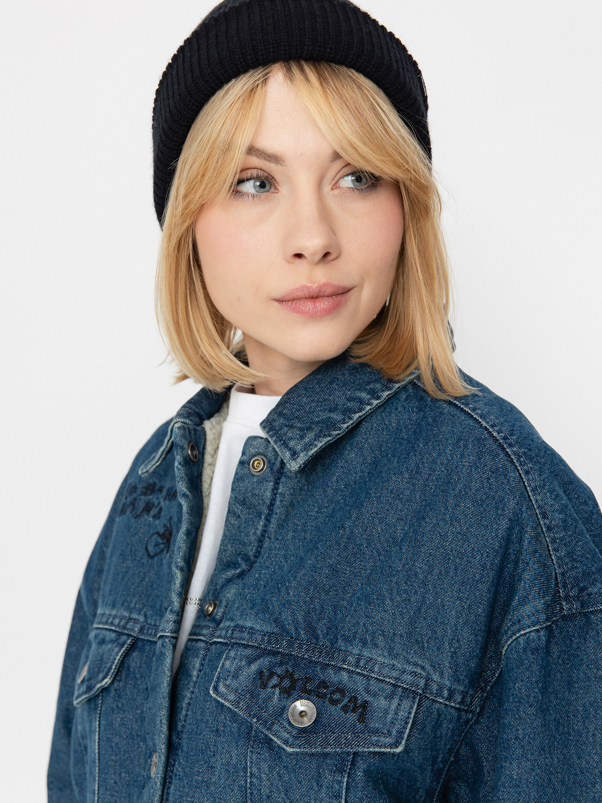 Bunda Volcom Fa Keutchi Denim Wmn (vmi-vintage marbled indigo)