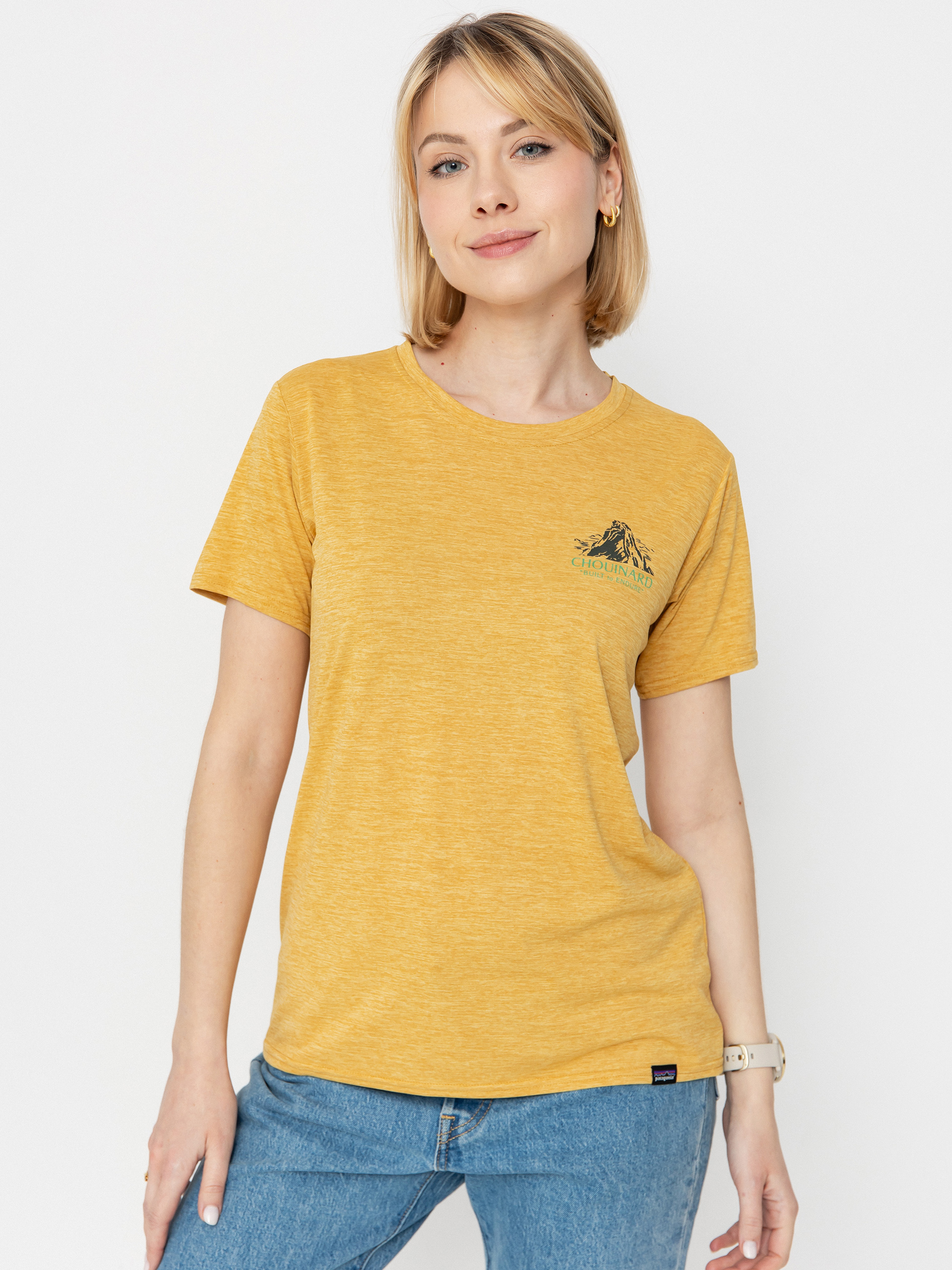 Tričko Patagonia Cap Cool Daily Graphic Lands Wmn (chouinard crest beeswax tan x dye)