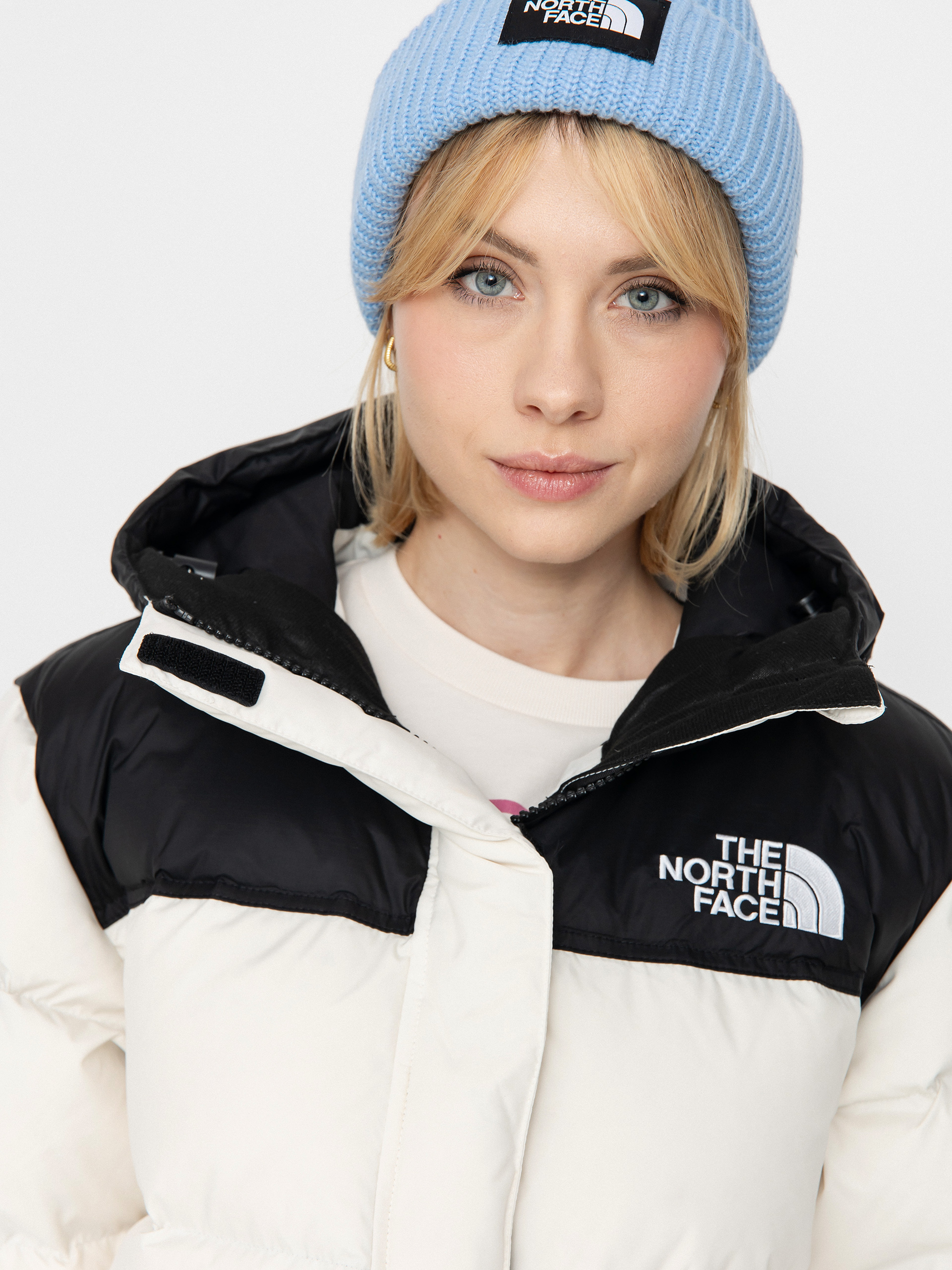 Bunda The North Face Nuptse Parka Wmn (white dune/tnf black)