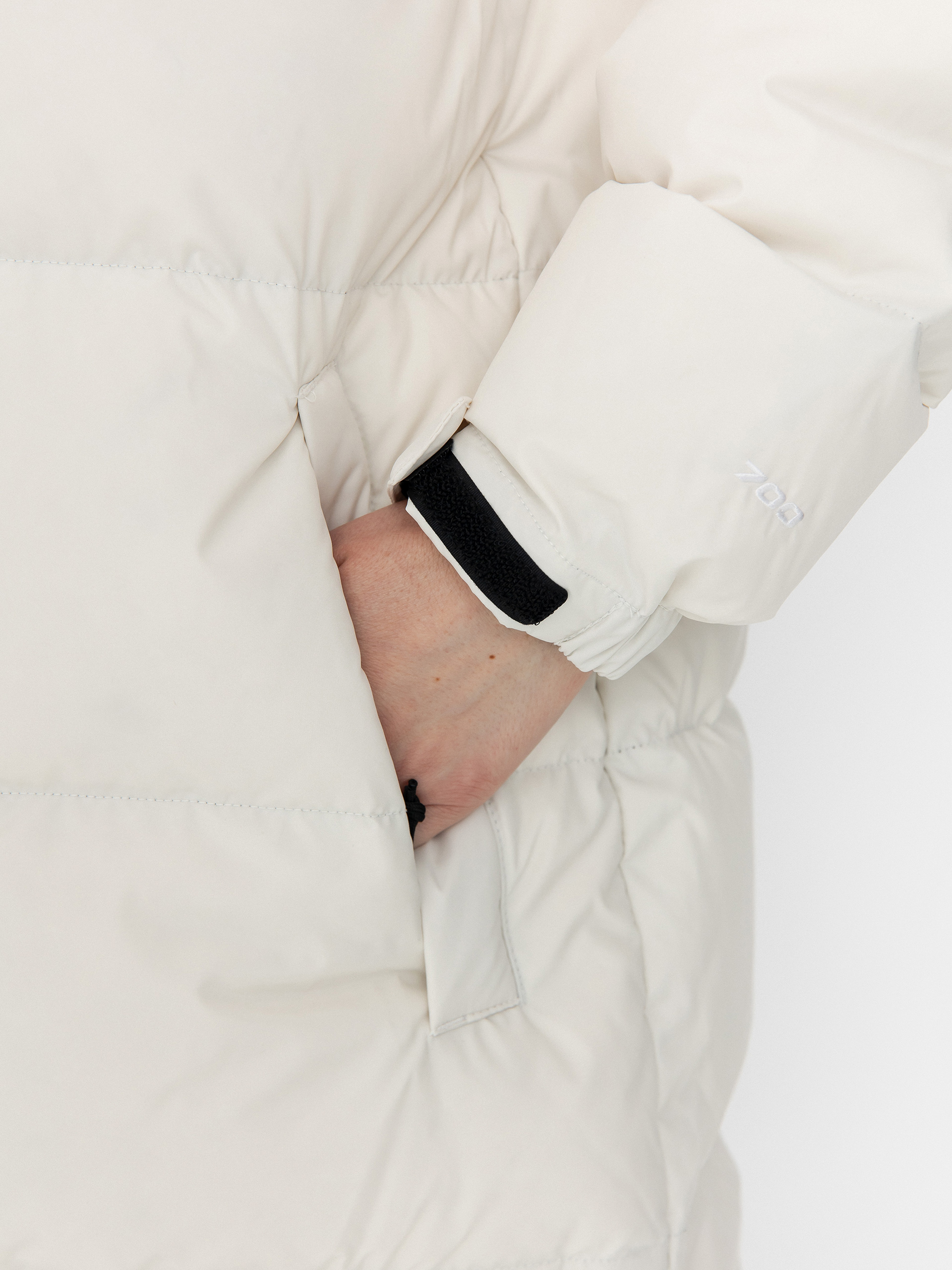 Bunda The North Face Nuptse Parka Wmn (white dune/tnf black)