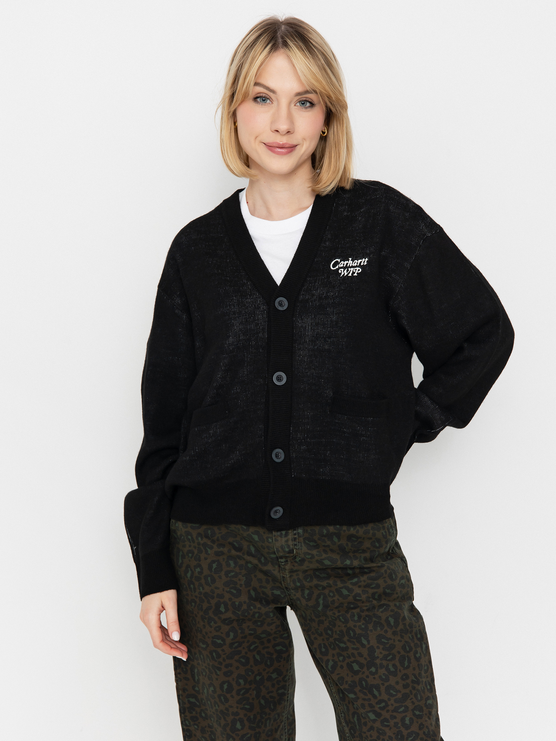 Sveter Carhartt WIP Harttbreaker Cardigan Wmn (black/wax)