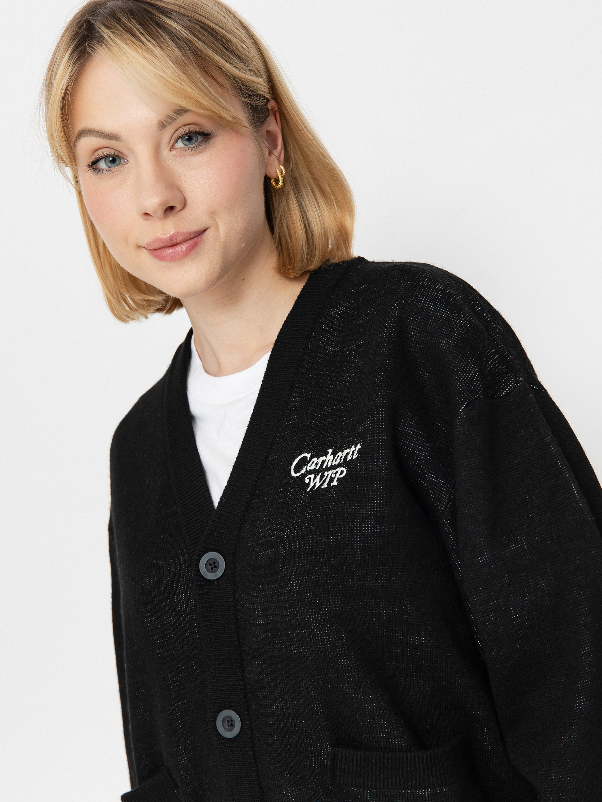 Sveter Carhartt WIP Harttbreaker Cardigan Wmn (black/wax)