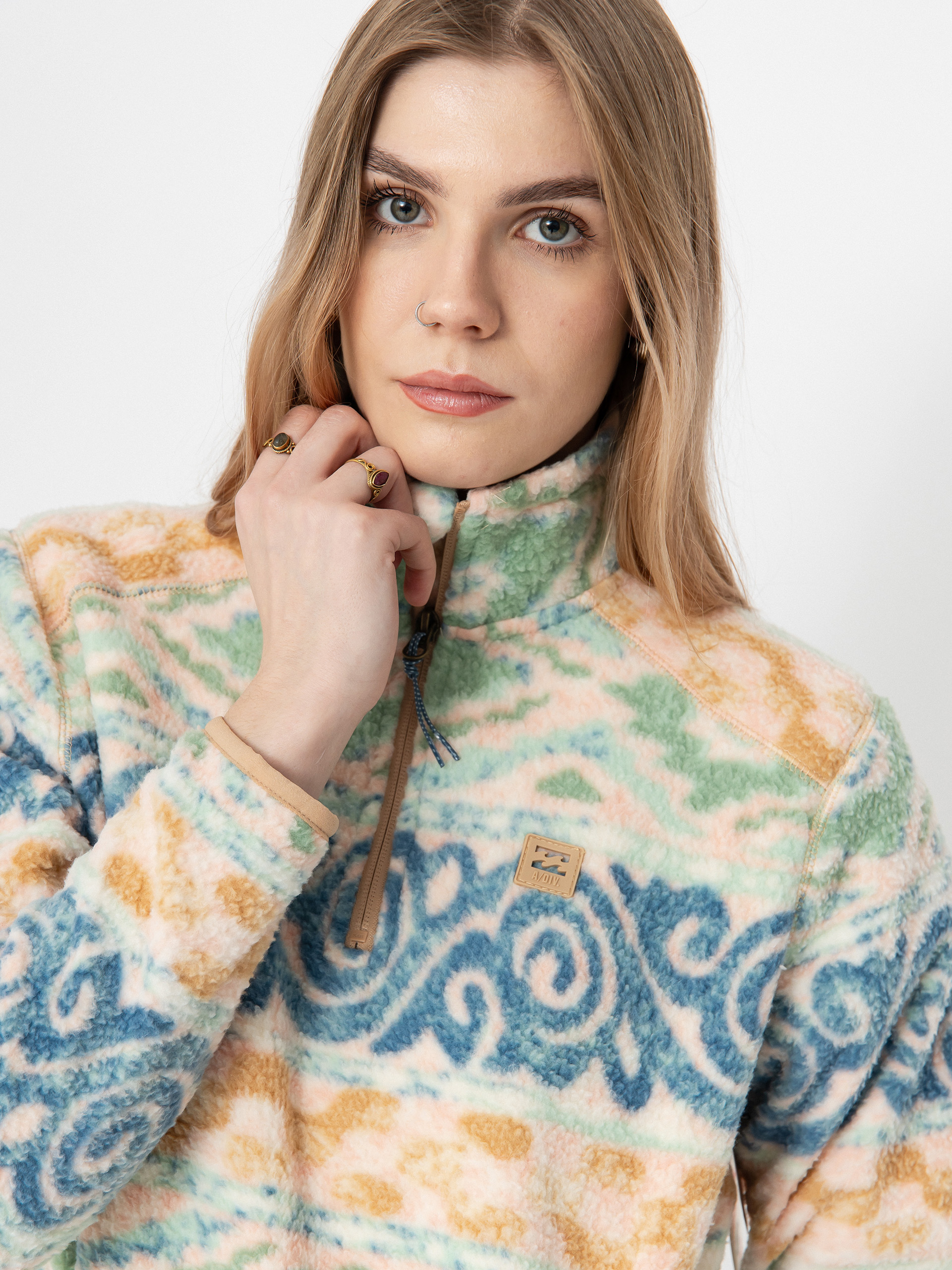 Dámsky Flísová mikina Billabong Boundary Mock 3 (blue haze)