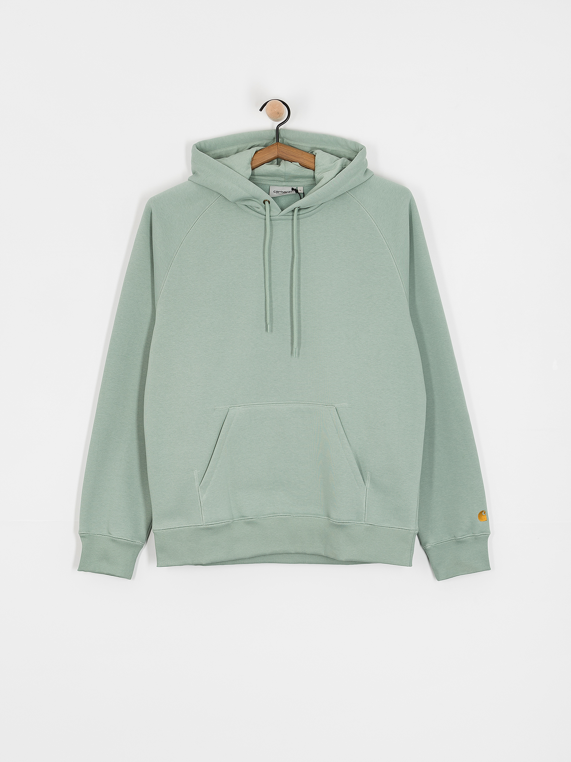 Mikina s kapucňou Carhartt WIP Chase HD (frosted green/gold)