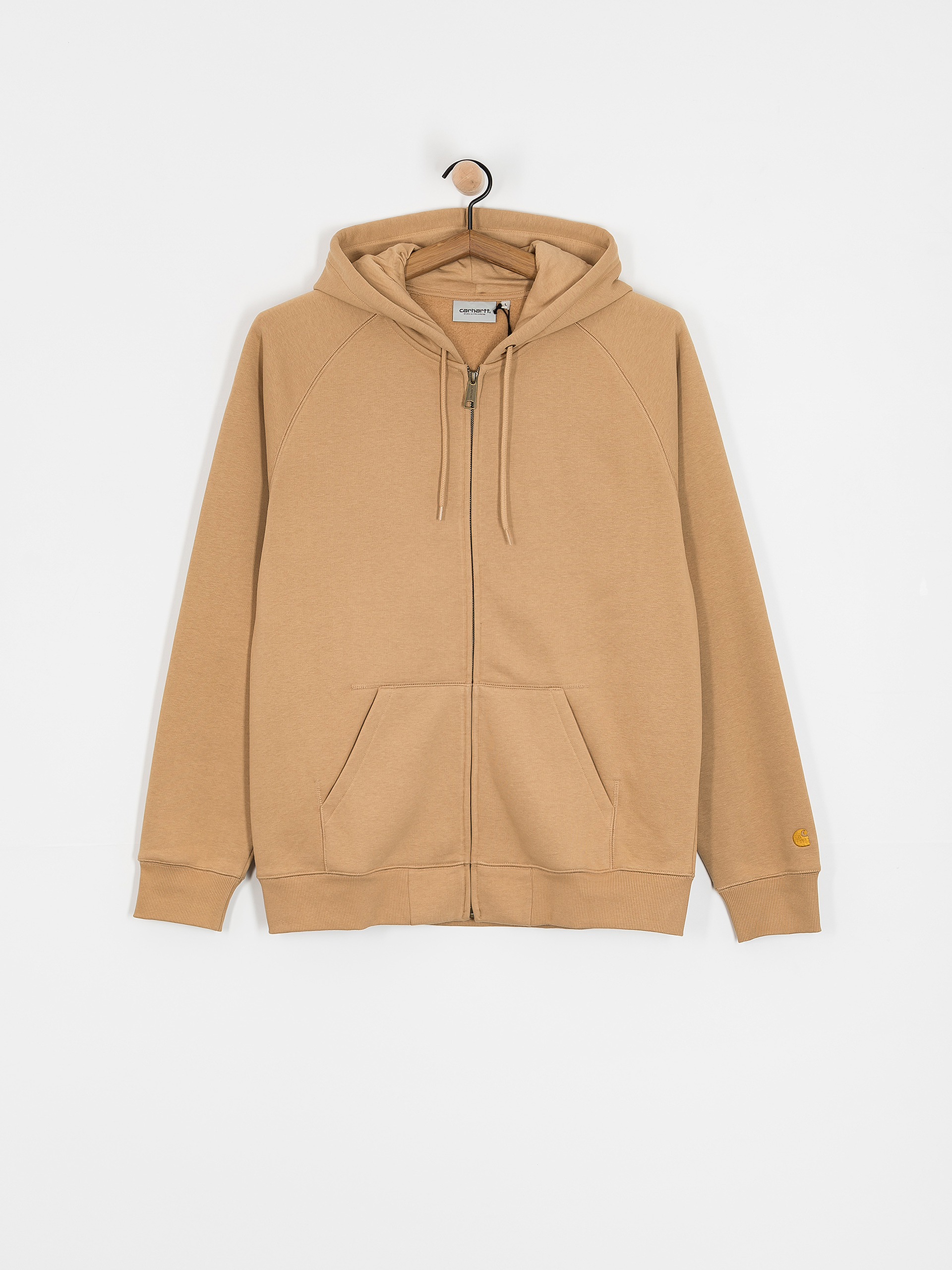 Mikina s kapucňou Carhartt WIP Chase ZHD (dusty h brown/gold)