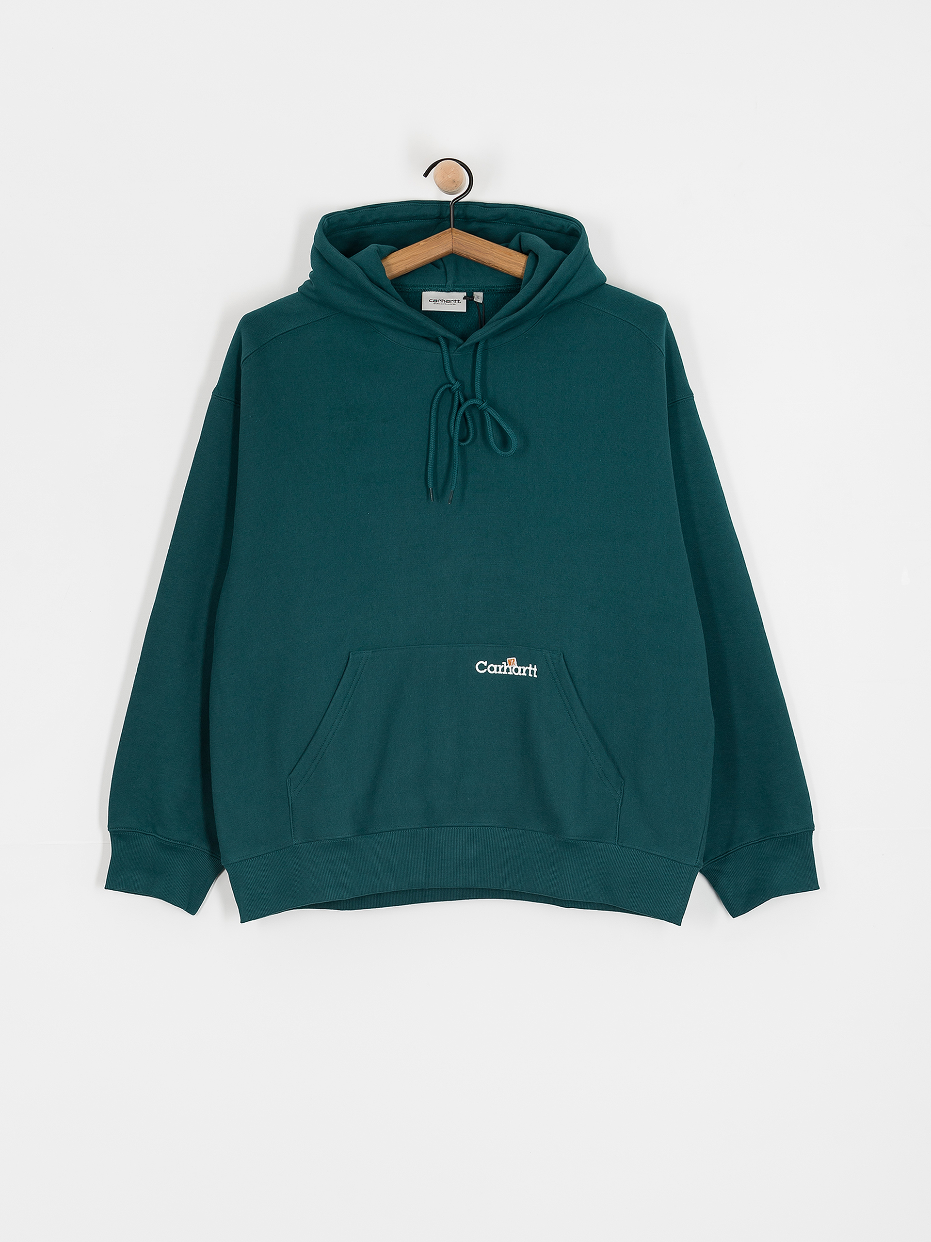 Mikina s kapucňou Carhartt WIP Label Script HD (malachite)