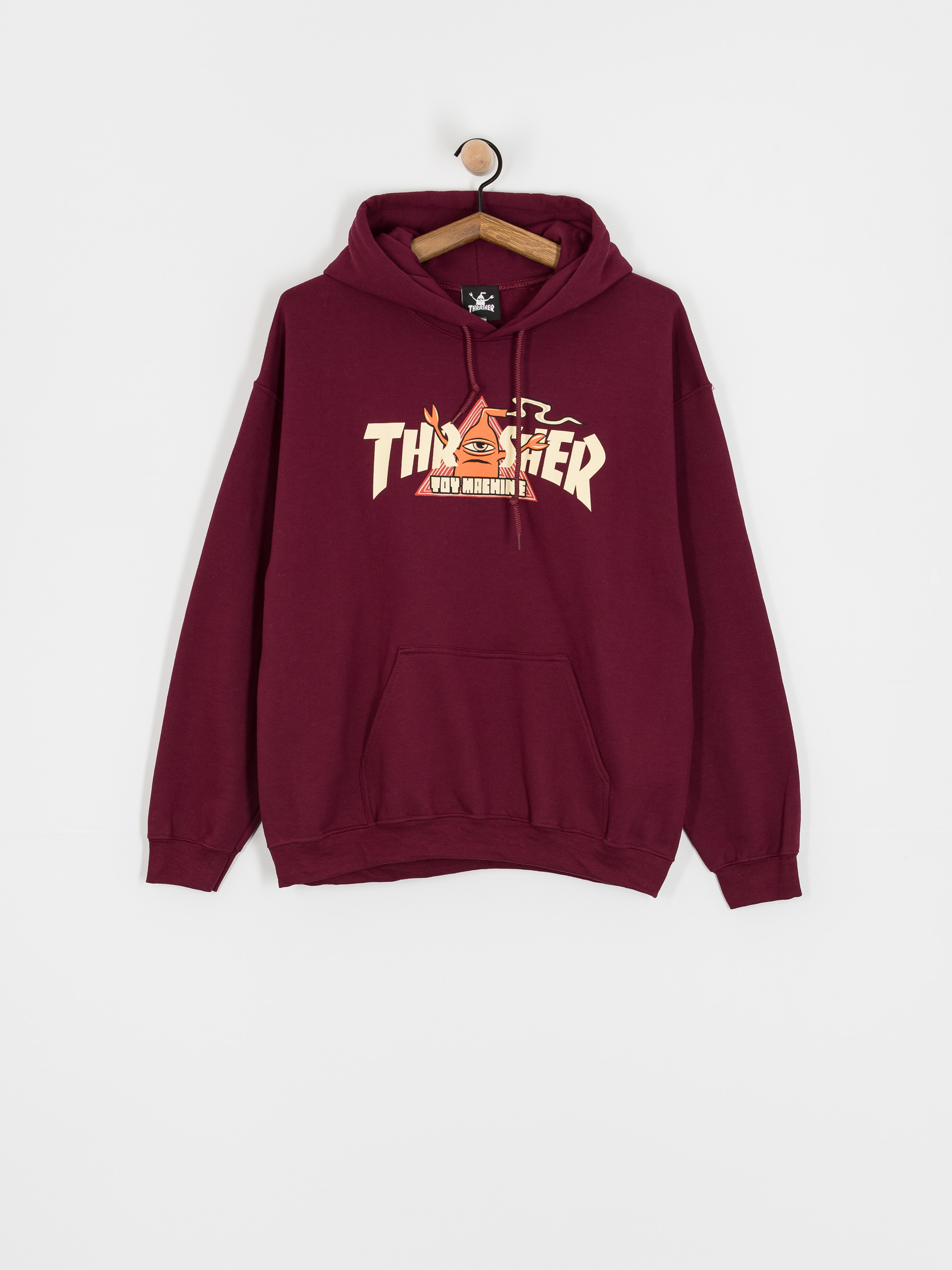 Mikina s kapucňou Thrasher X Toy Machine Vortex HD (maroon)