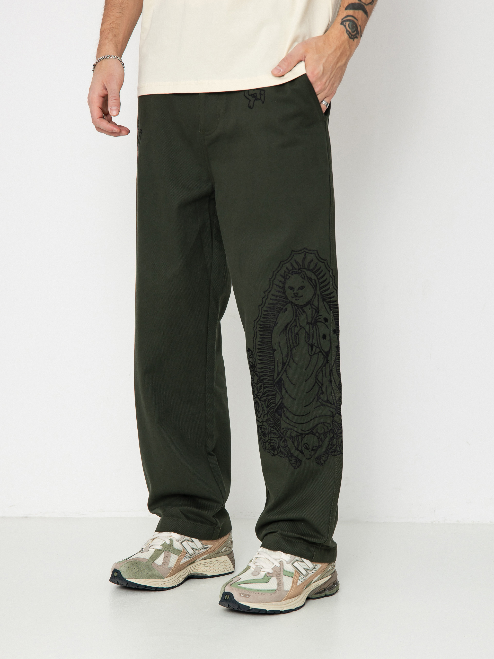 Nohavice RipNDip Mother Nerm Twill (dark olive)