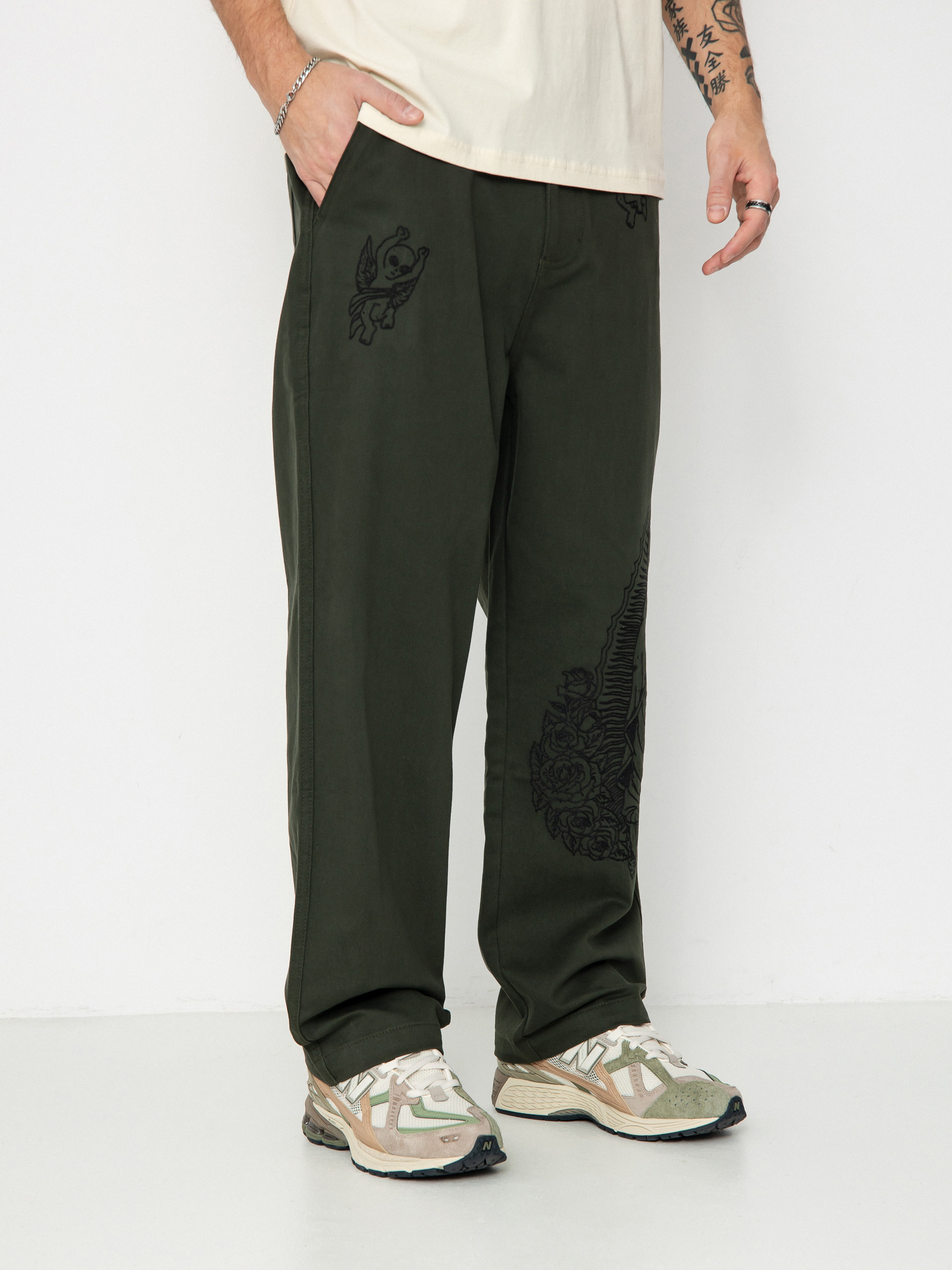 Nohavice RipNDip Mother Nerm Twill (dark olive)