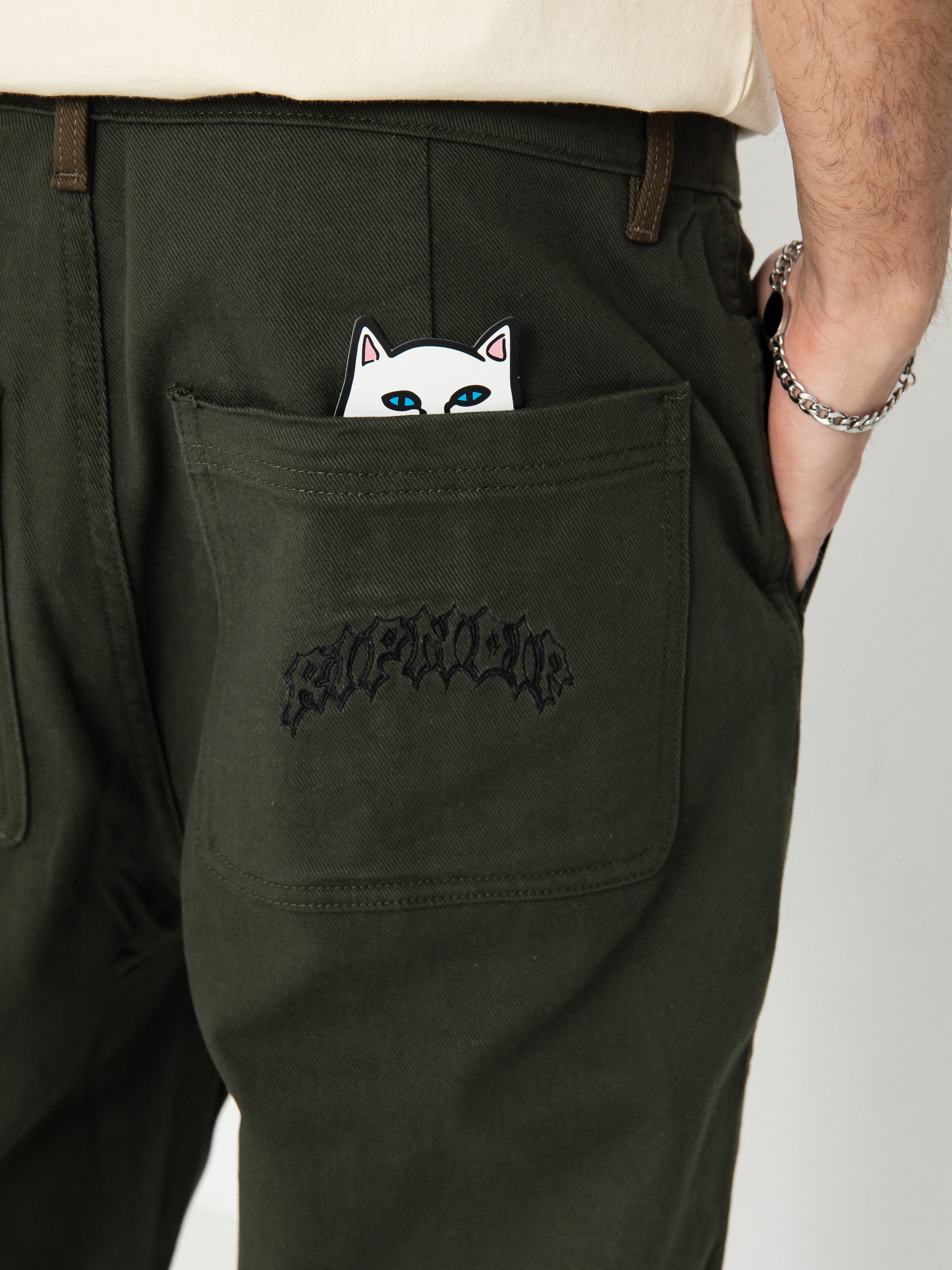Nohavice RipNDip Mother Nerm Twill (dark olive)