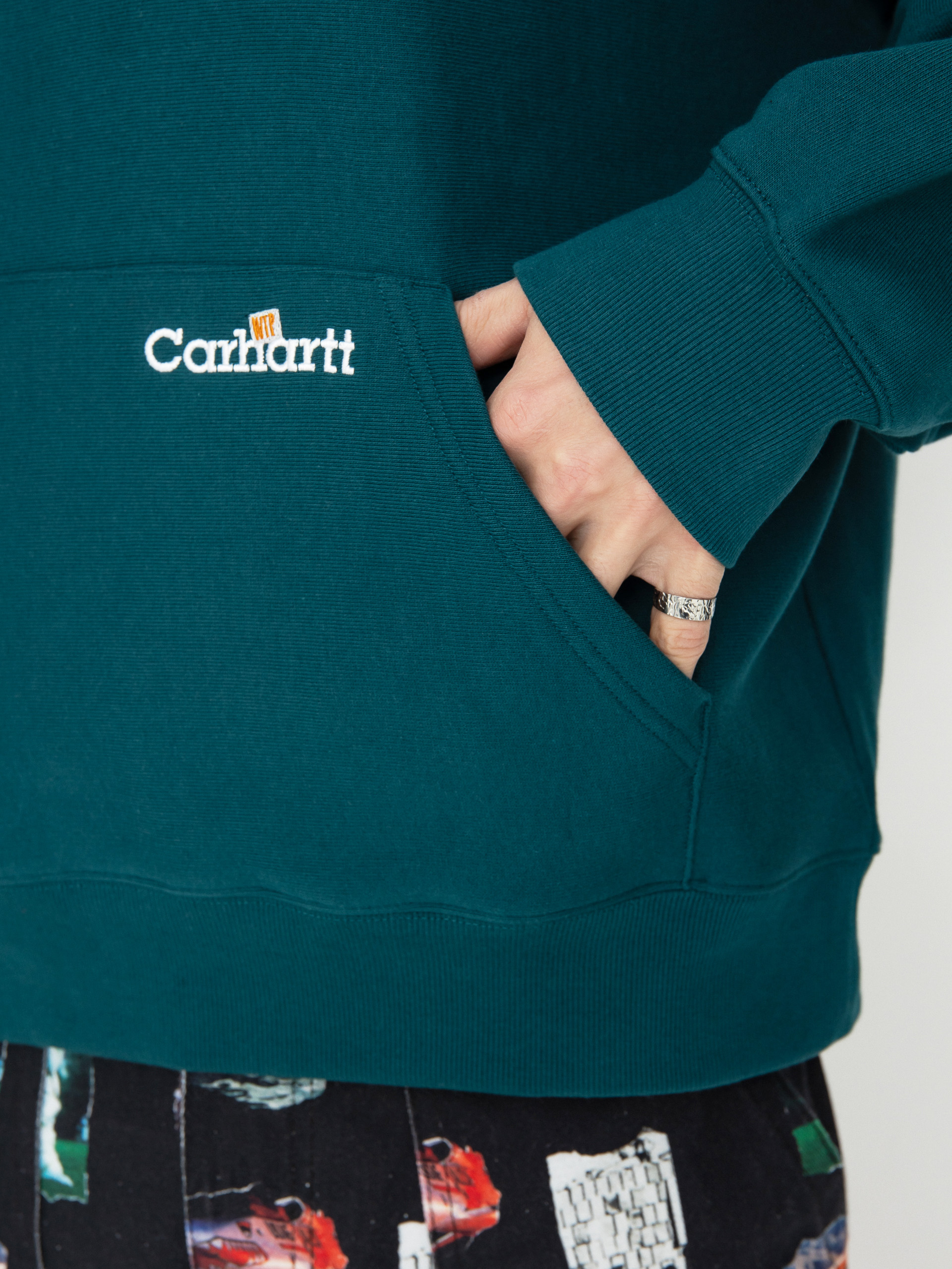 Mikina s kapucňou Carhartt WIP Label Script HD (malachite)
