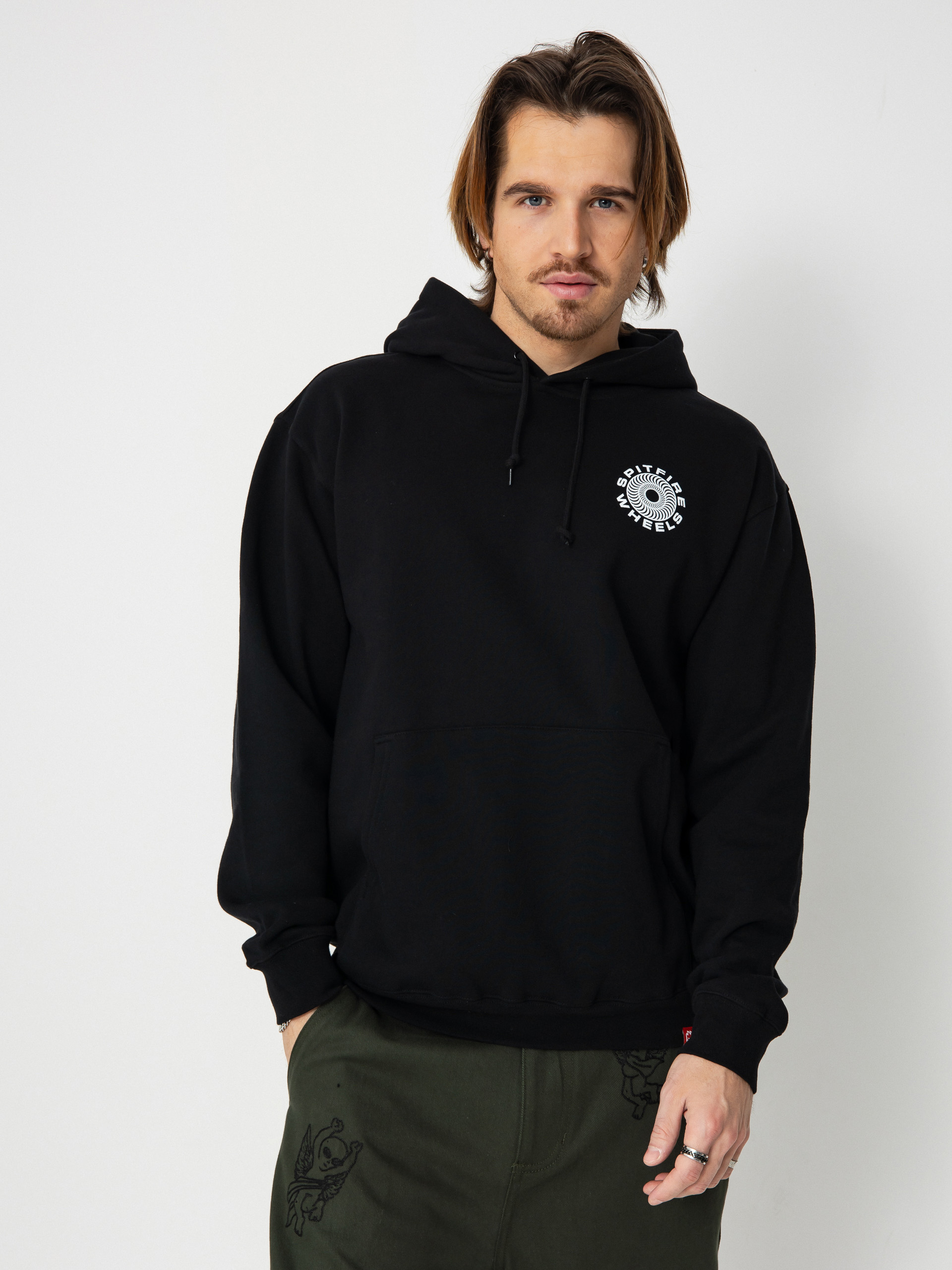 Mikina s kapucňou Spitfire Cls 87 Swirl HD (black/white)