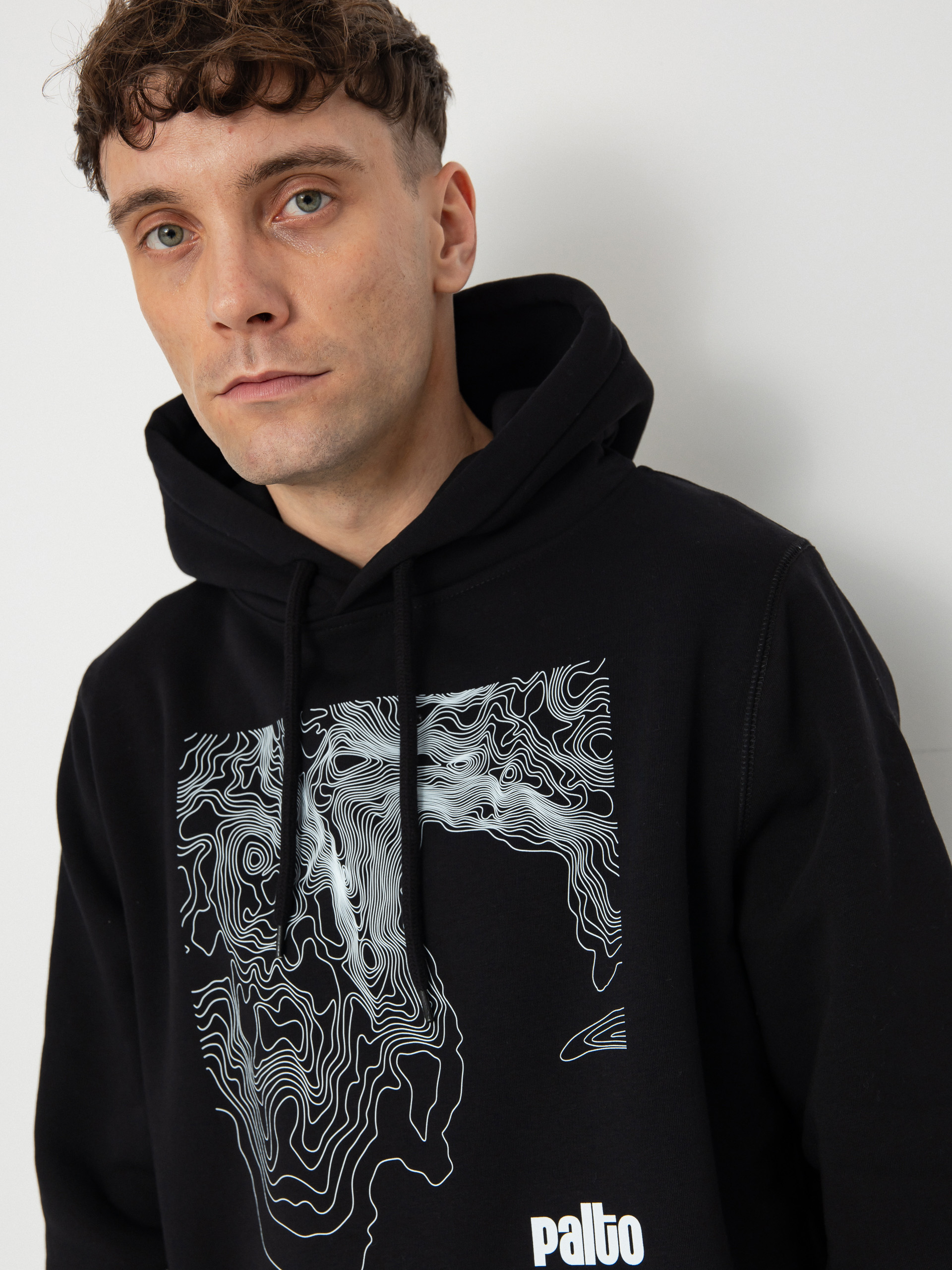 Mikina s kapucňou Palto Topography HD (black)