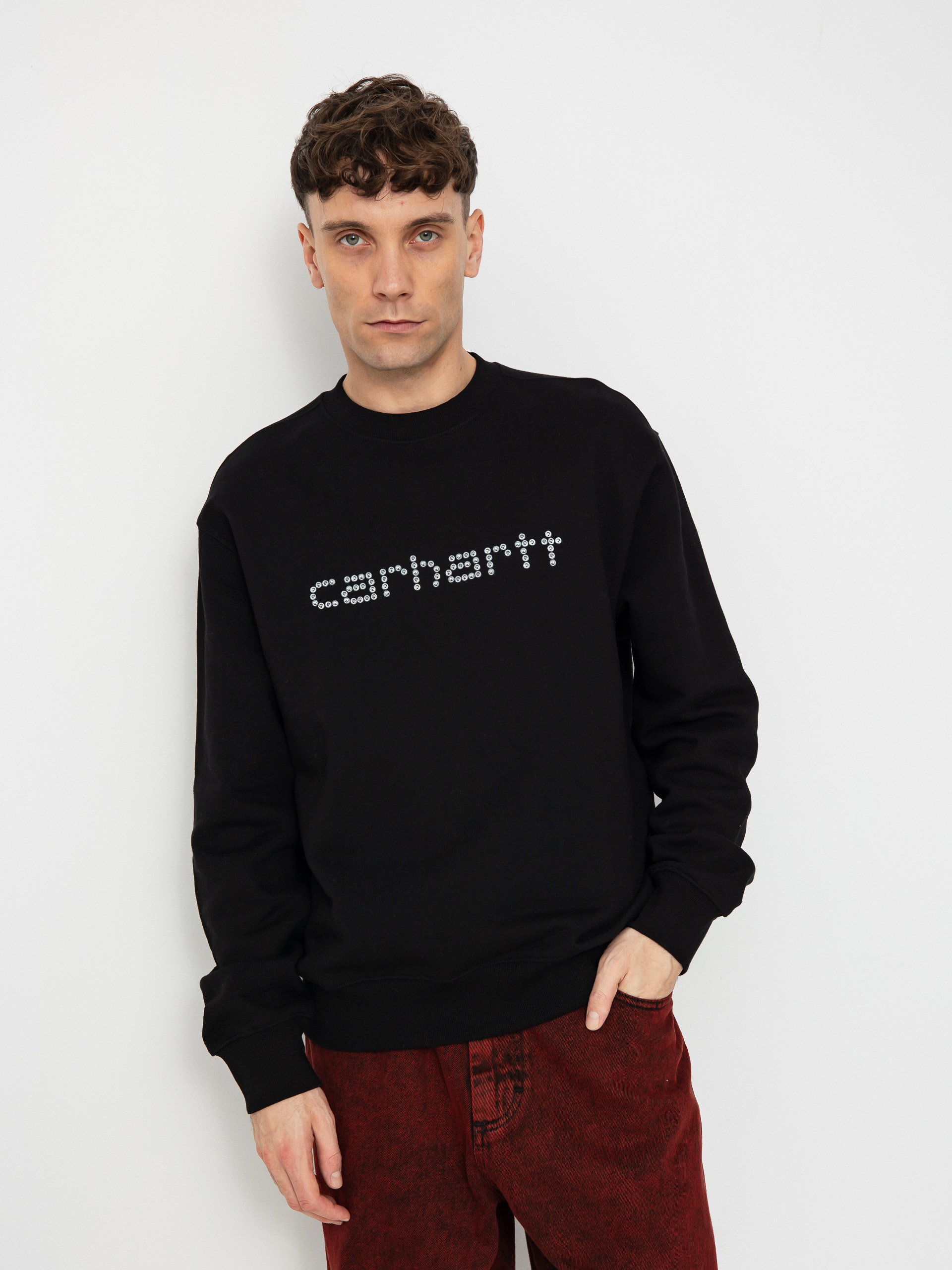 Mikina Carhartt WIP Rivet Script (black)